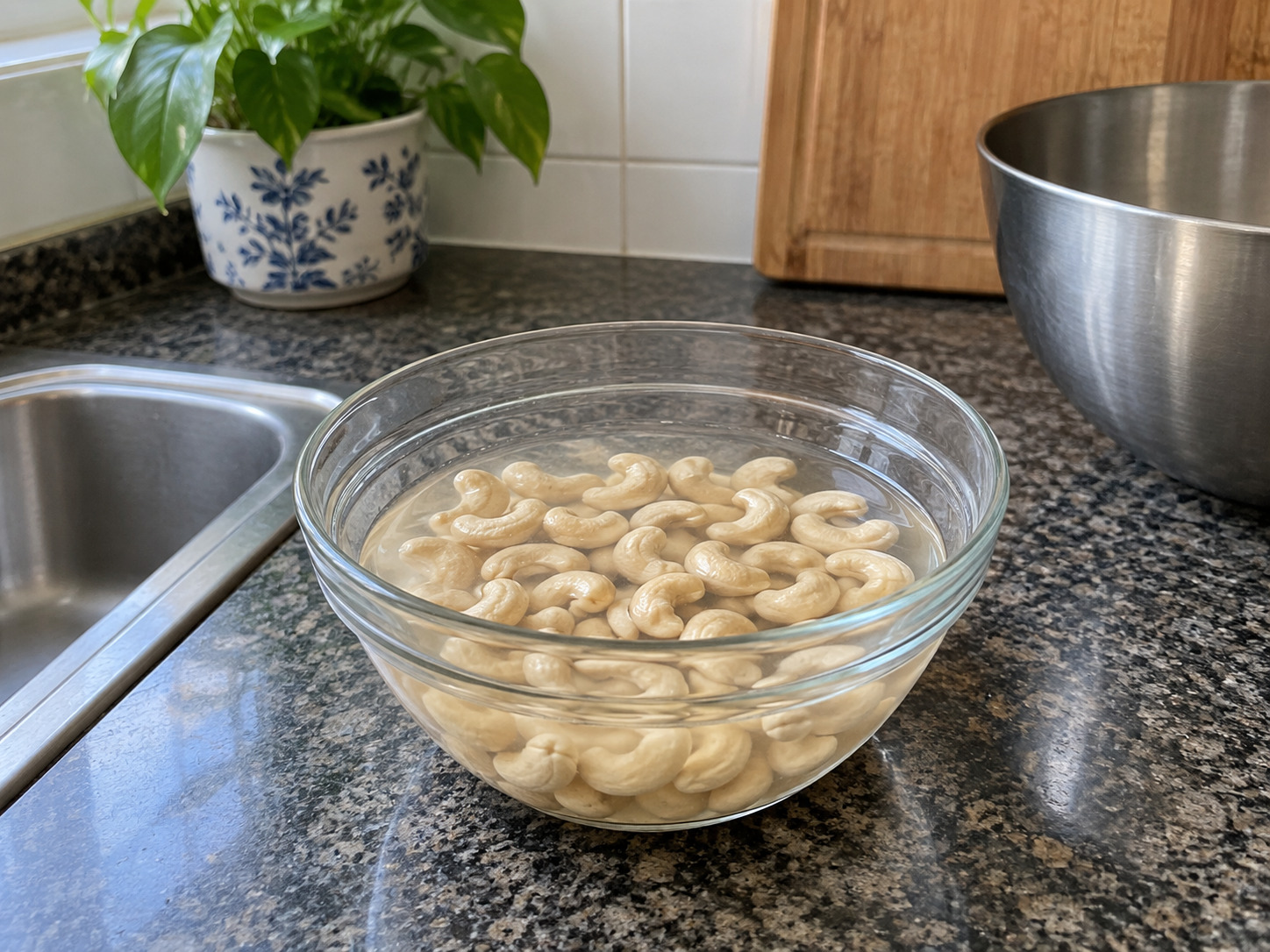 Bengali Chicken Rezala — Soak cashews until soft