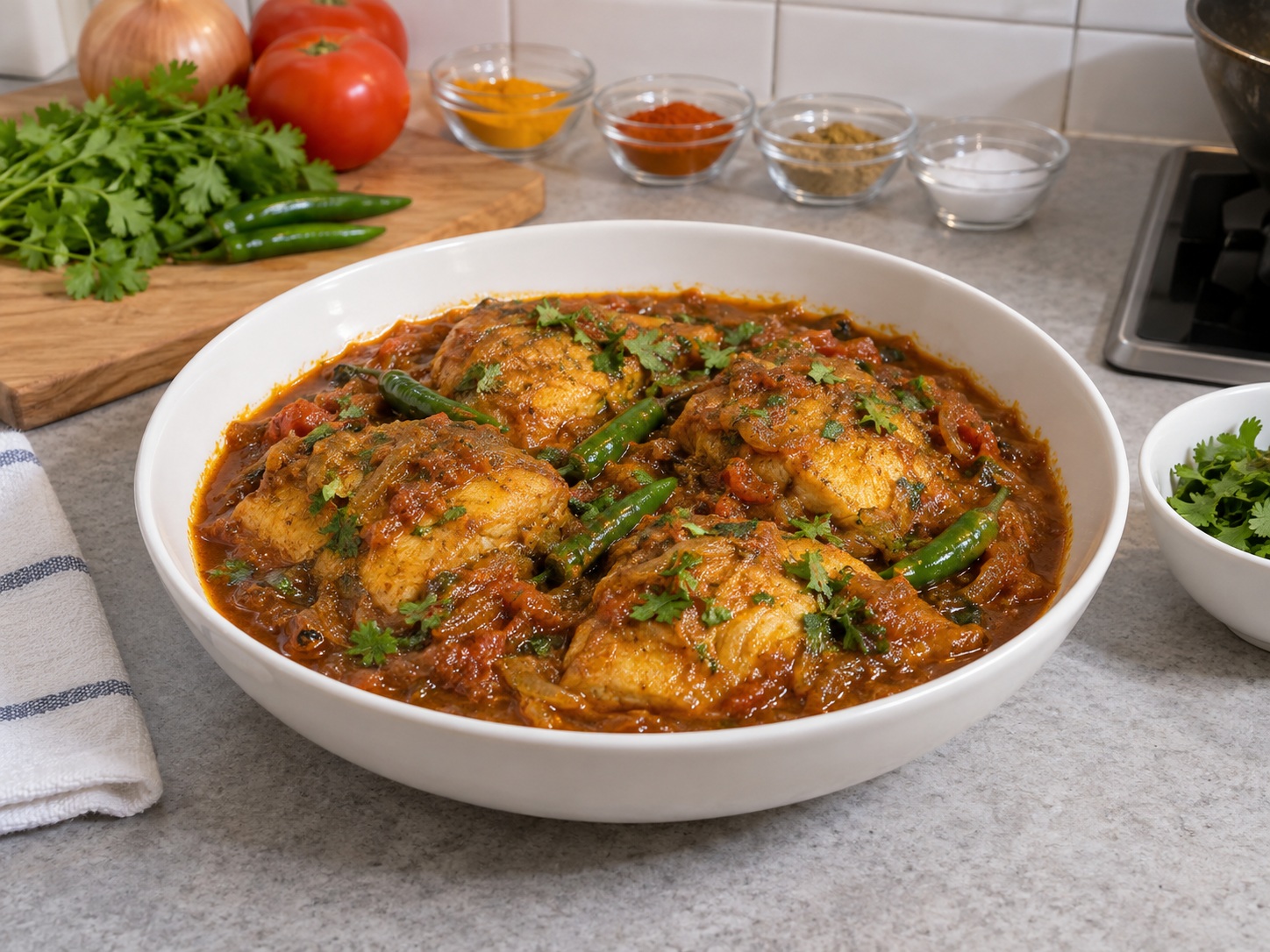 Ikan Bhuna Bangladesh — hidangan selesai