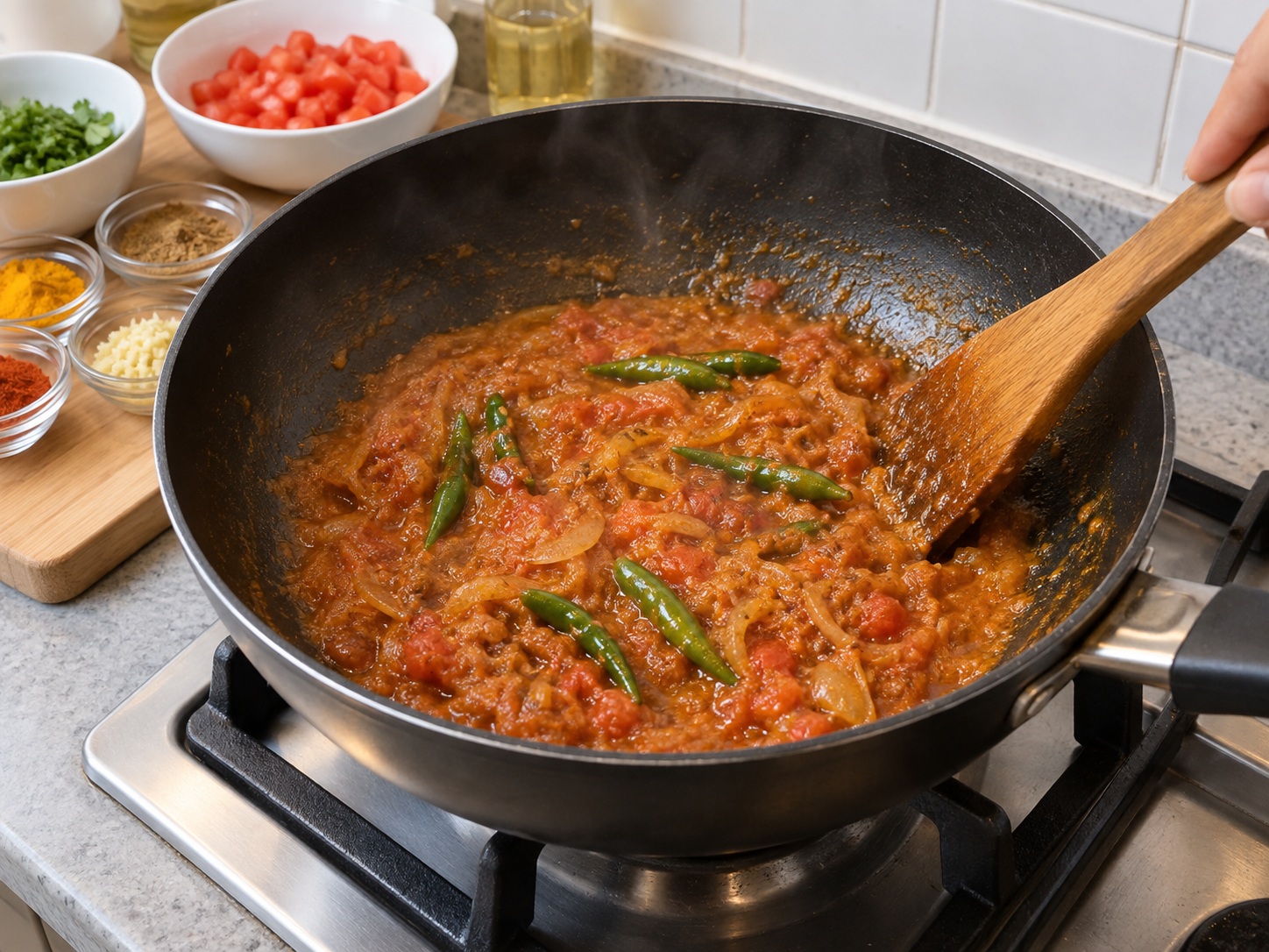 Ikan Bhuna Bangladesh — Pekatkan tomat