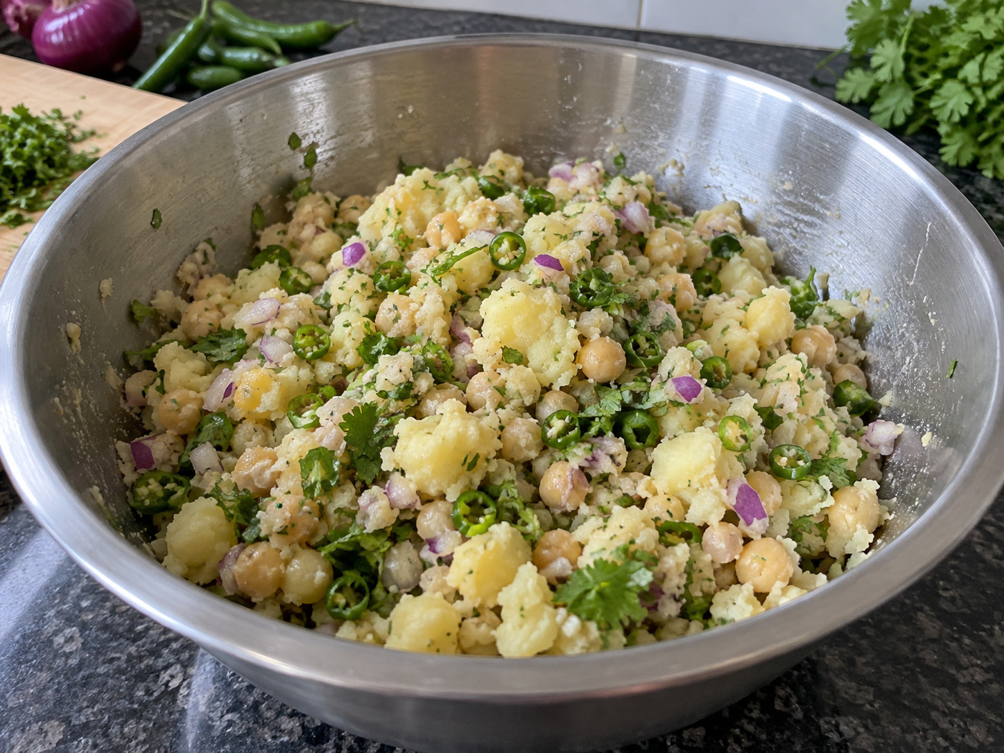 Bangladeshi Fuchka Tamarind Crisp Shells — Mix filling
