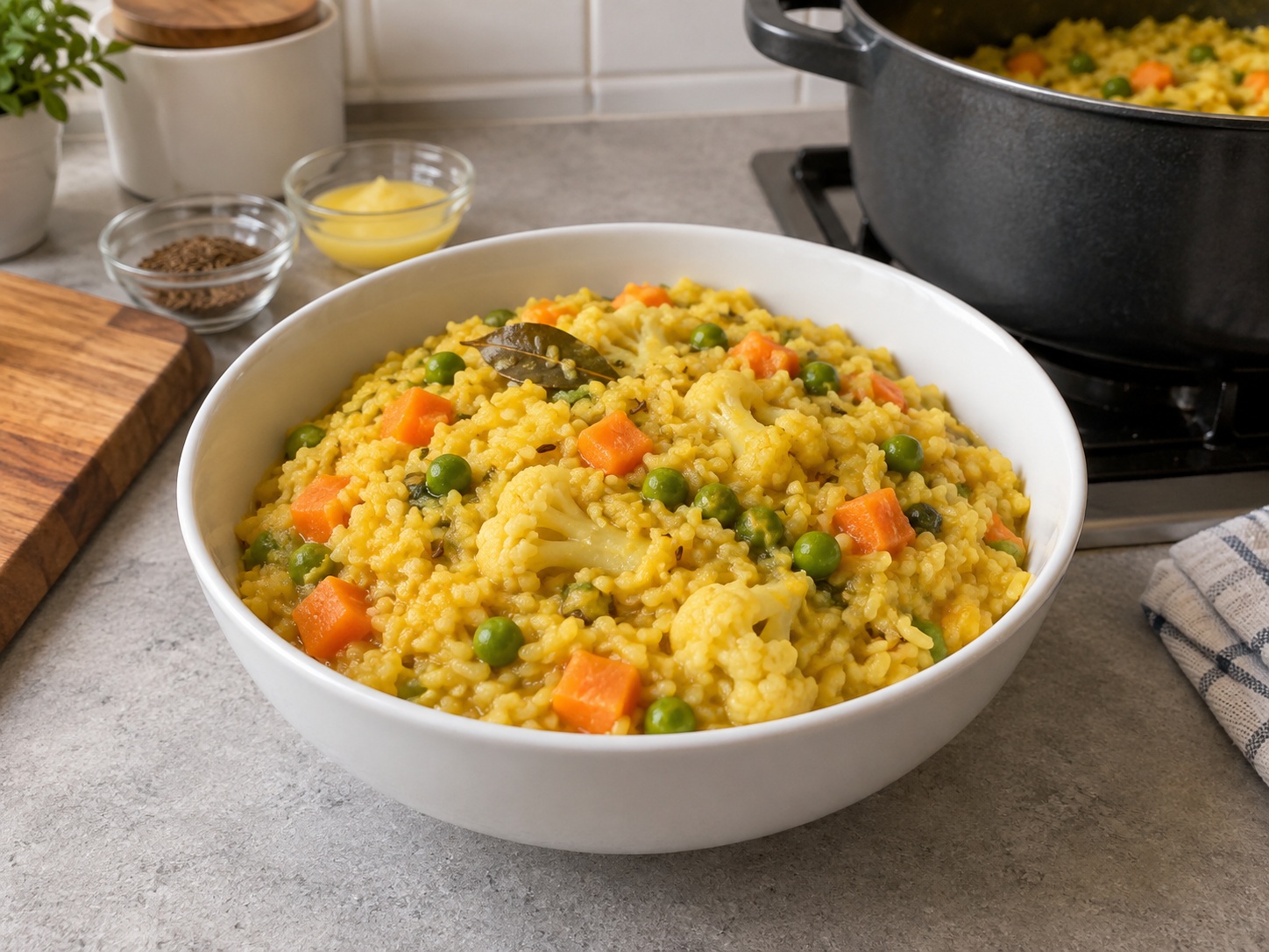 Khichuri Sayuran Bangladesh — hidangan selesai