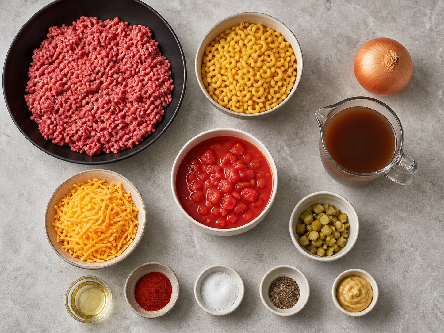 美式芝士漢堡牛肉通心粉 — ingredients overview