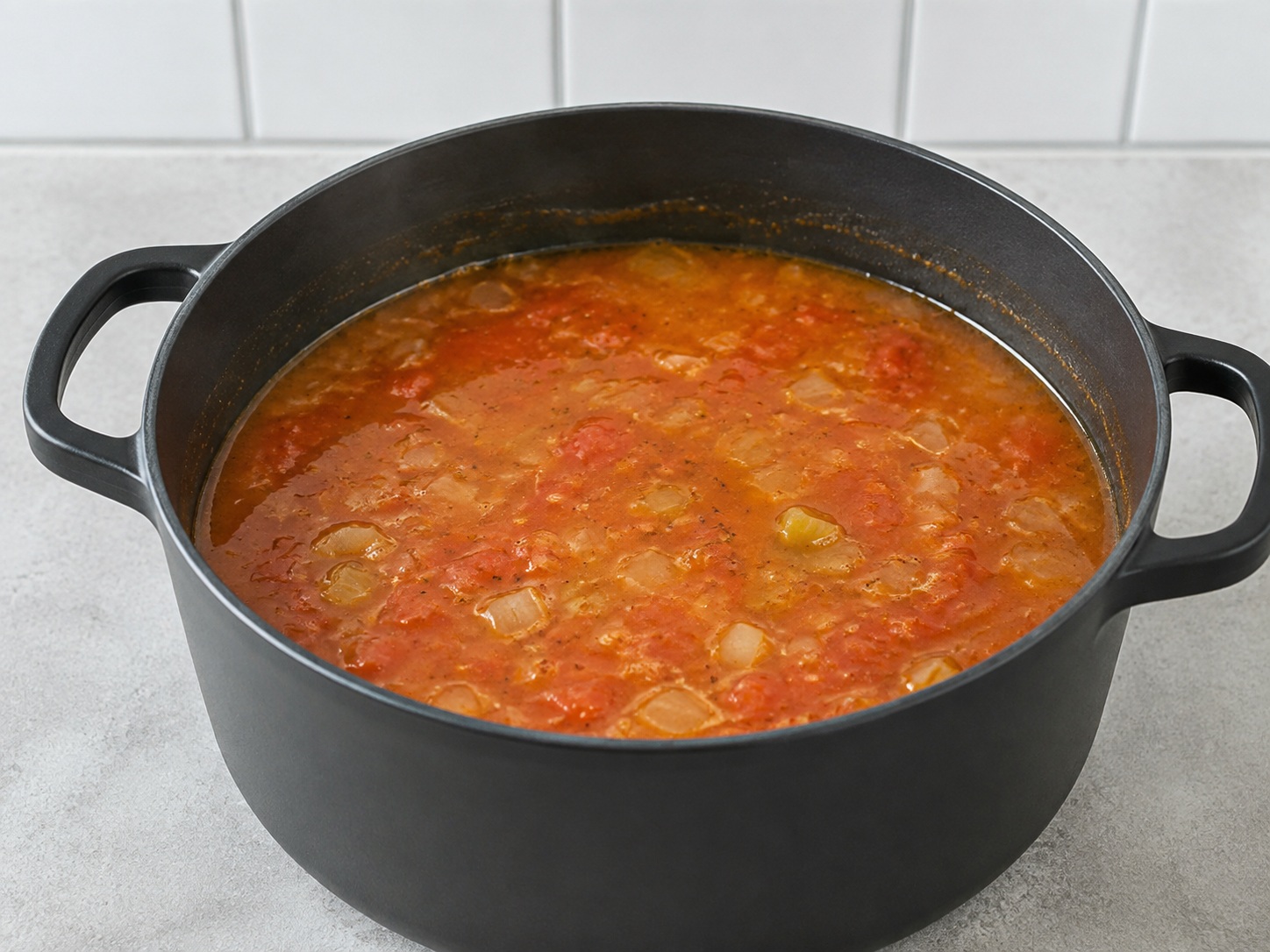 Pakuluan nang mahina ang broth: Pakuluan nang mahina ang broth. Sundin ang sukat at pagkakasunod ng recipe; tiyaking tama ang lagay ng pagkain bago magpatuloy.