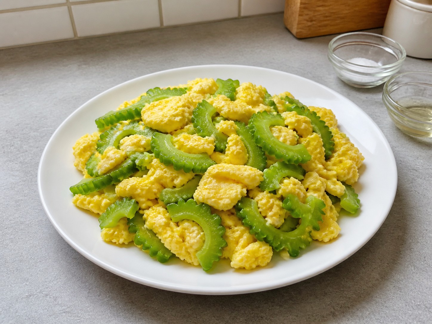 Ginisang Ampalaya na may Itlog — Ihain agad