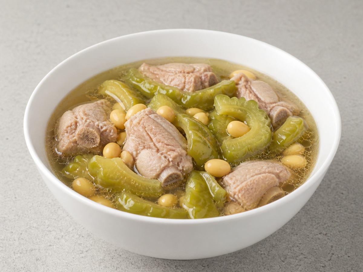 Sabaw ng Ampalaya, Soybean at Tadyang ng Baboy finished dish