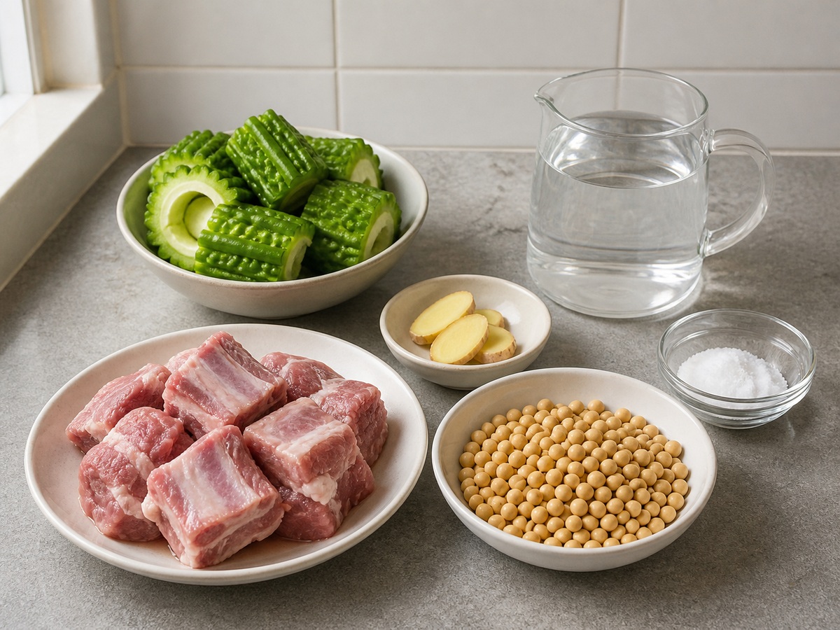 Sabaw ng Ampalaya, Soybean at Tadyang ng Baboy complete ingredient overview