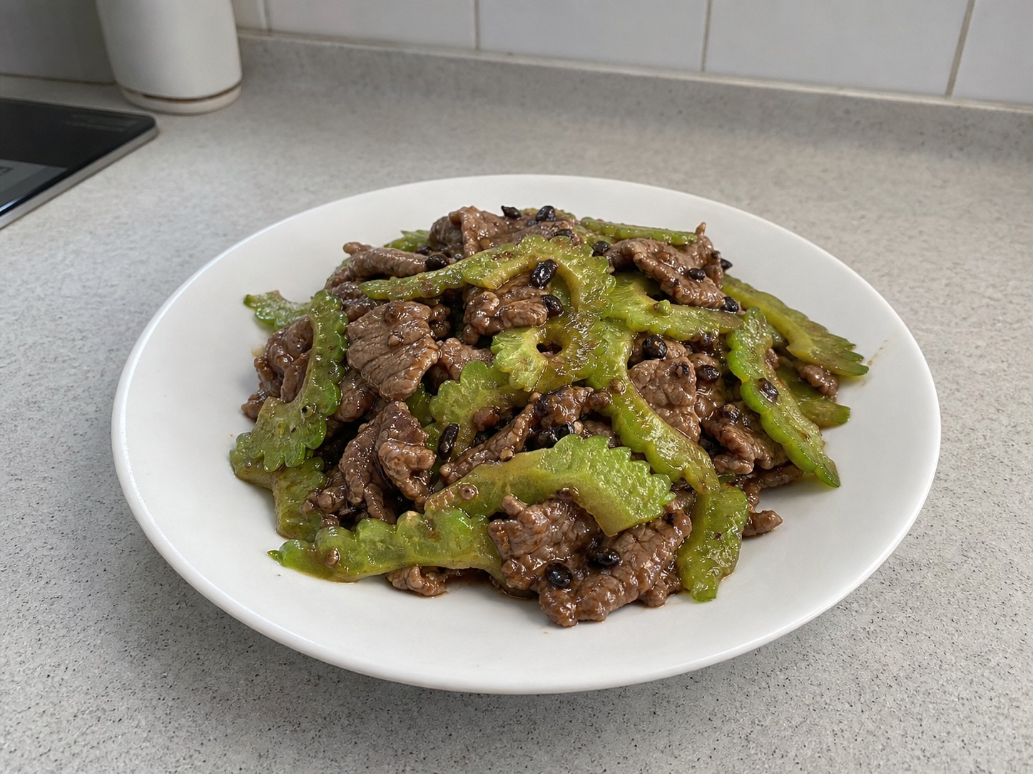 豉汁涼瓜炒牛肉 Stir-fried Beef with Bitter Melon in Black Bean Sauce