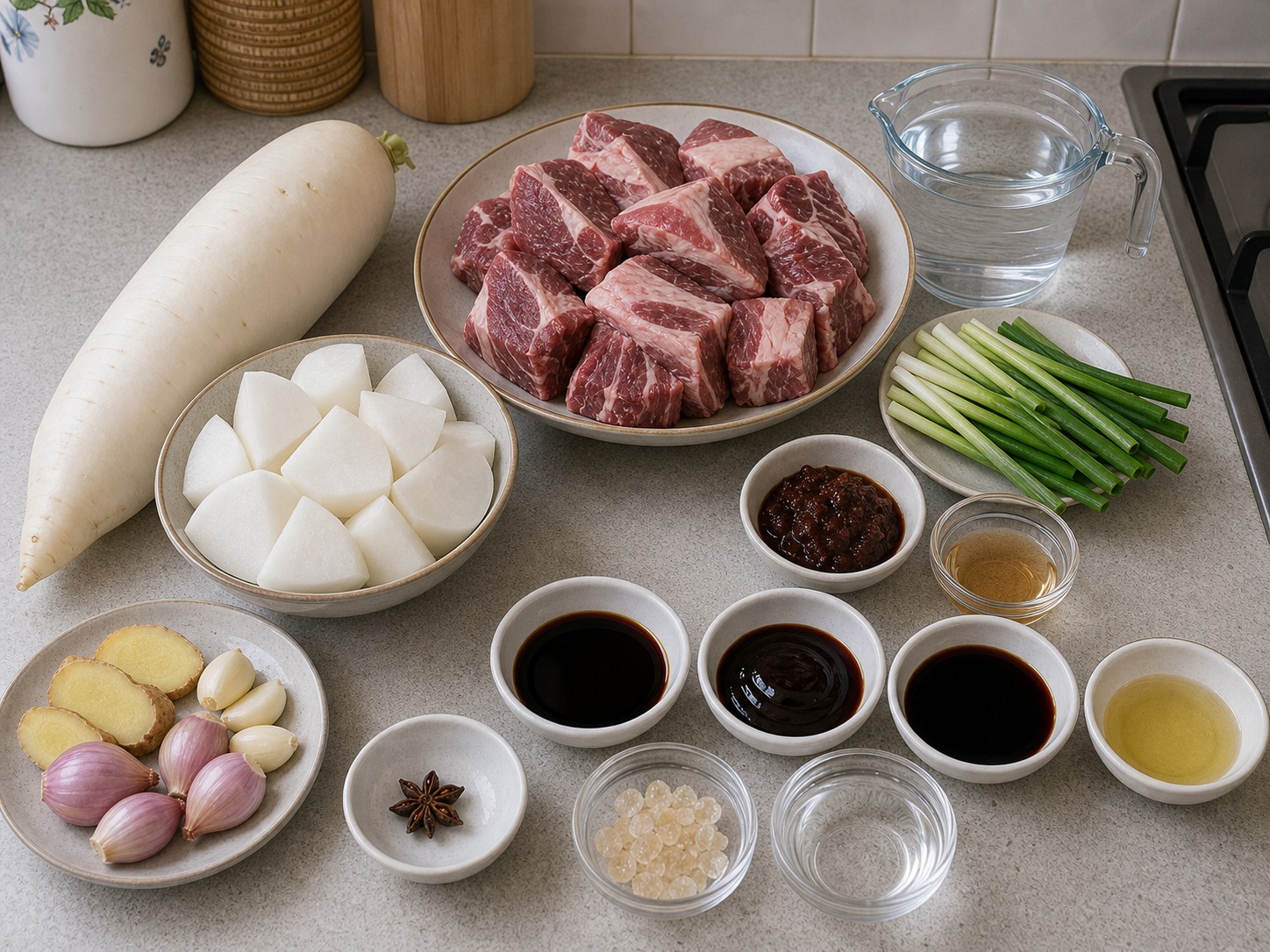 蘿蔔炆牛腩主要材料總覽