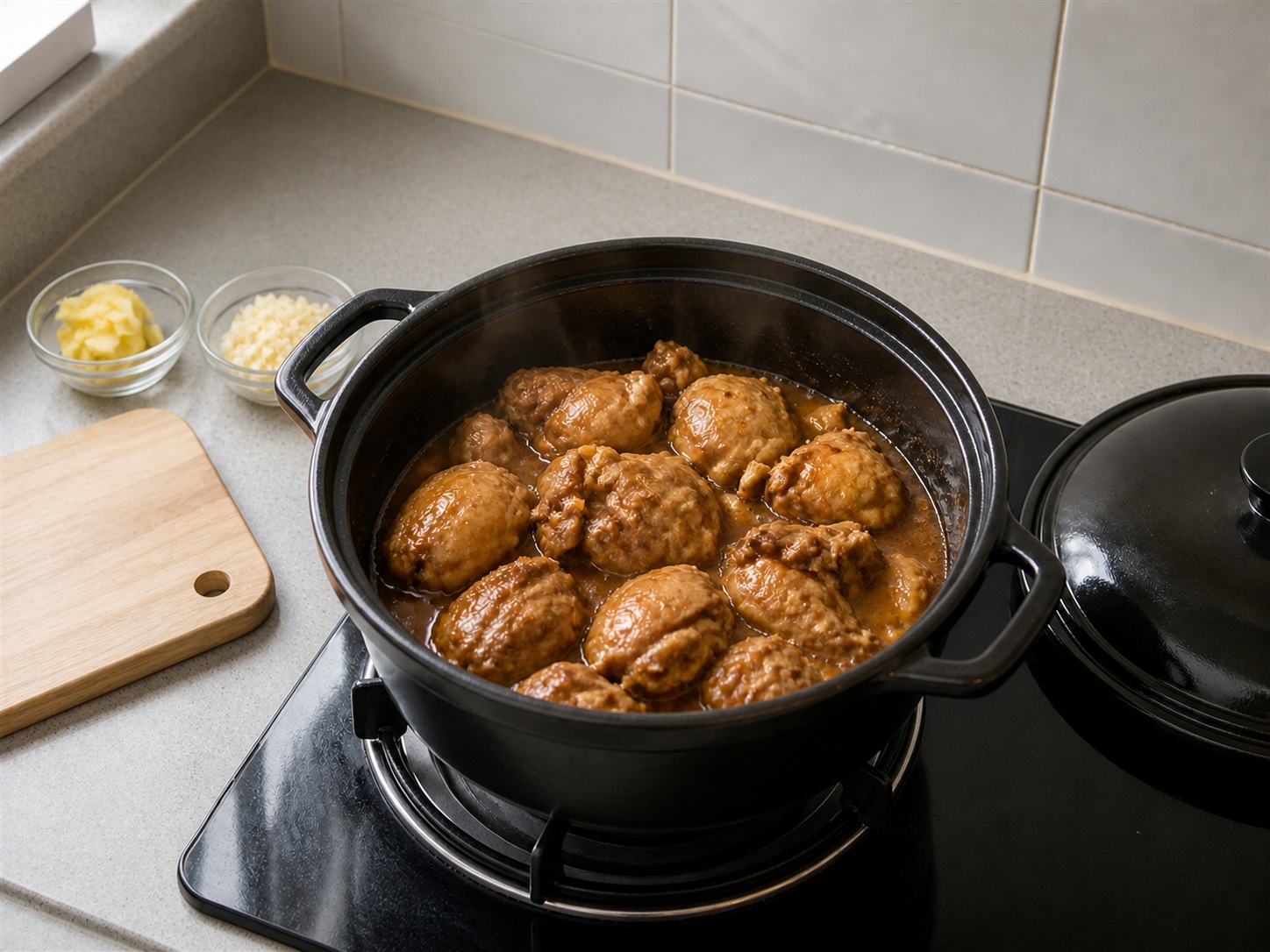 Braised Chicken with Chestnuts — Braise the chicken