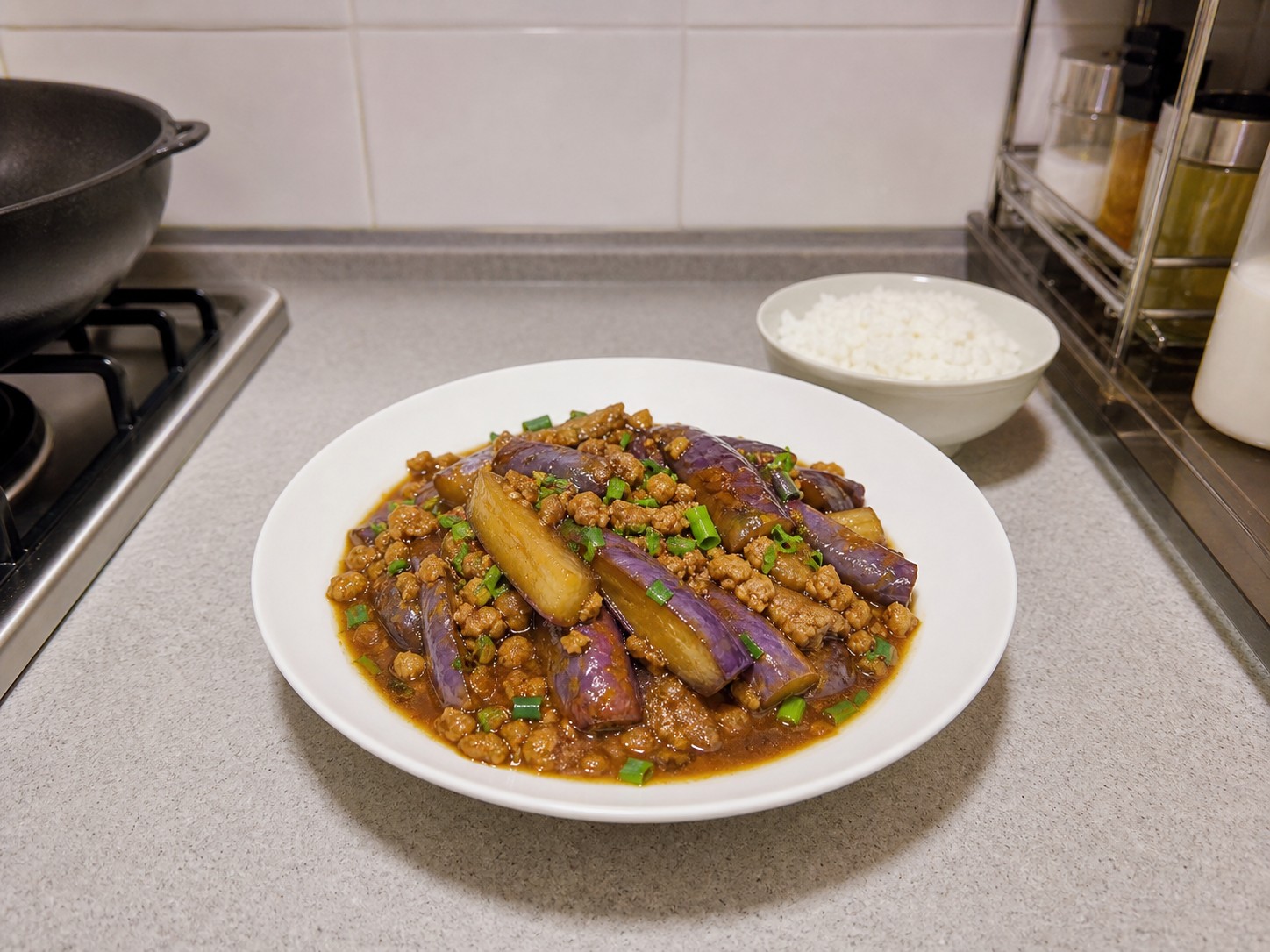 肉碎炆茄子 Braised Eggplant with Minced Pork
