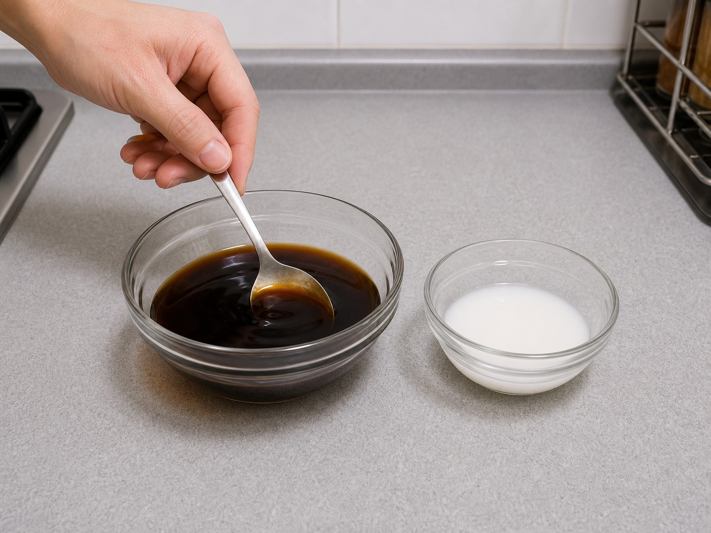肉碎炆茄子:預備調味汁