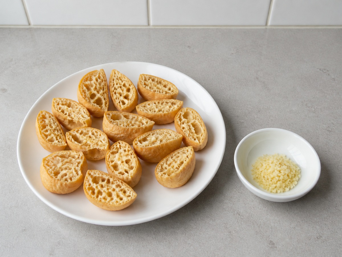 Braised Napa Cabbage with Tofu Puffs: Prepare supporting ingredients