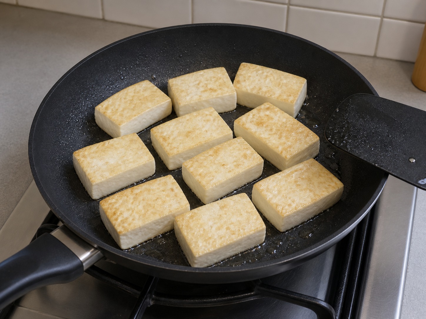 紅燒豆腐:煎豆腐