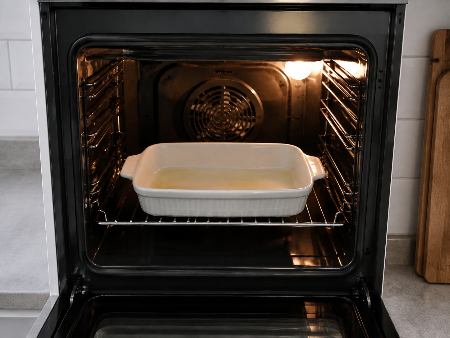 British Toad in the Hole na may Onion Gravy — Painitin ang oven at dish: Painitin ang oven sa 220°C at ang may mantikang dish nang 10 minuto.
