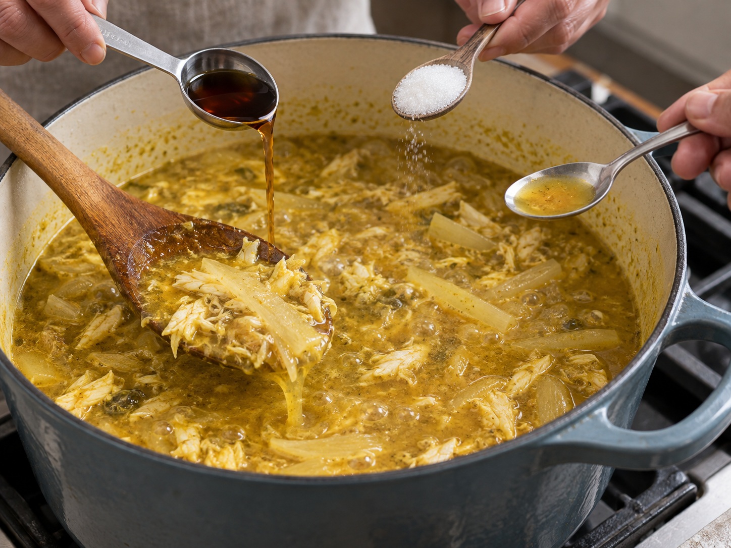 Burmese Mohinga Fish Rice Noodles — Finish the fish broth