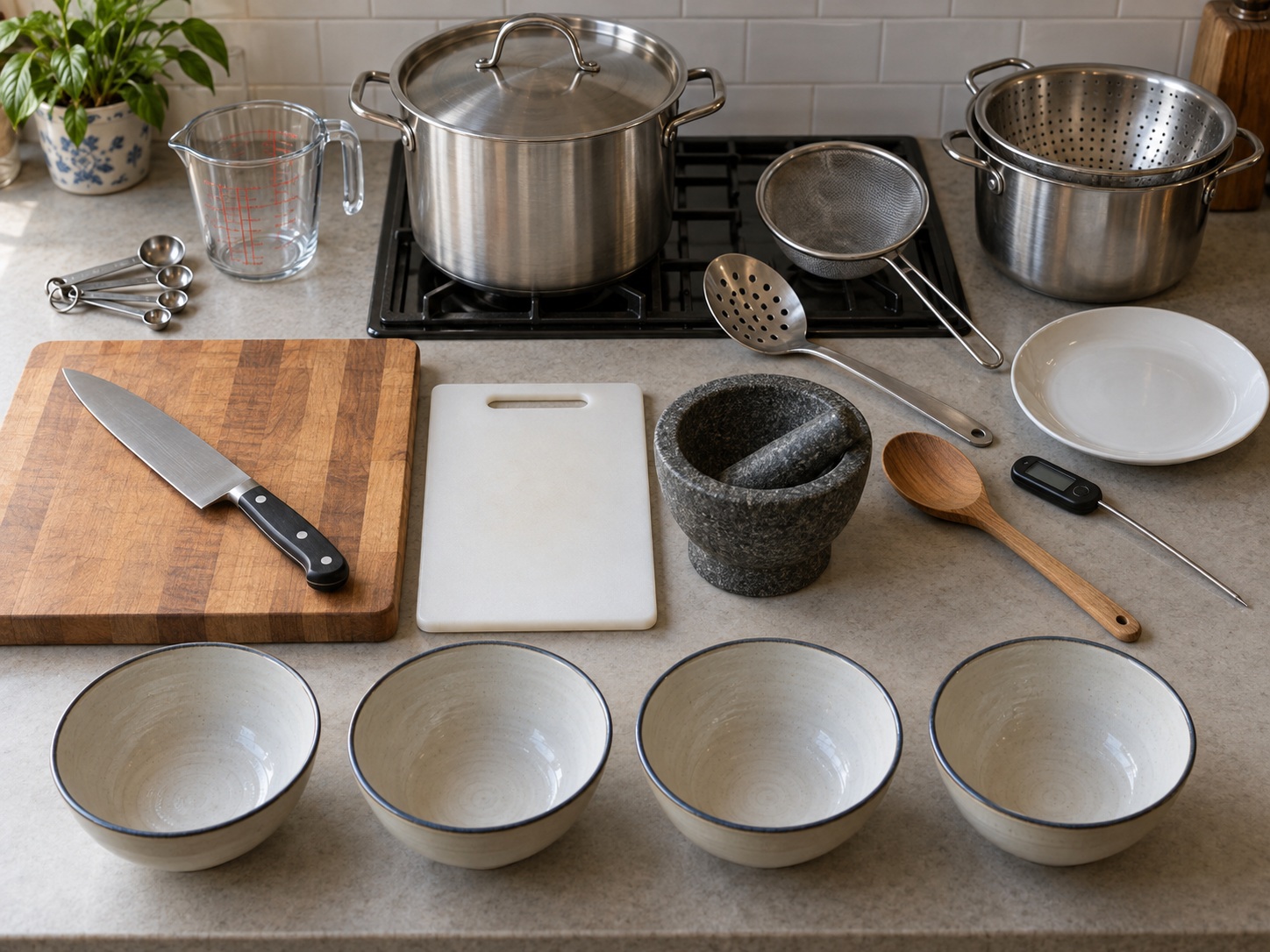 Burmese Mohinga Fish Rice Noodles — tools