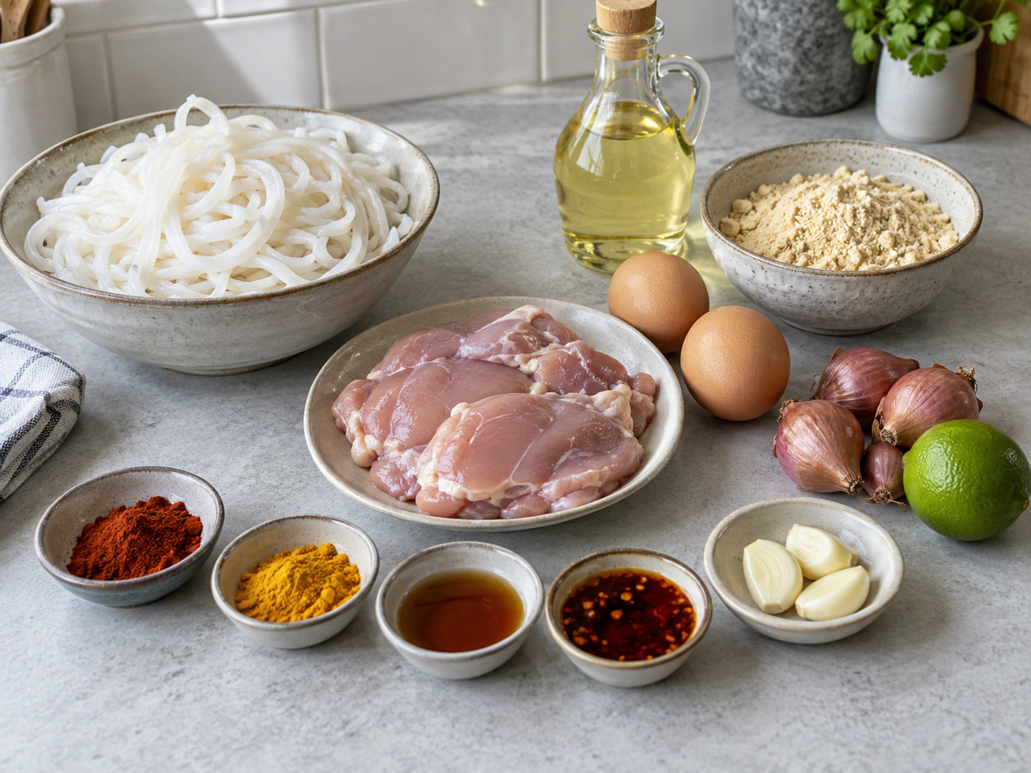 Salad Mi Beras Nan Gyi Thoke — bahan
