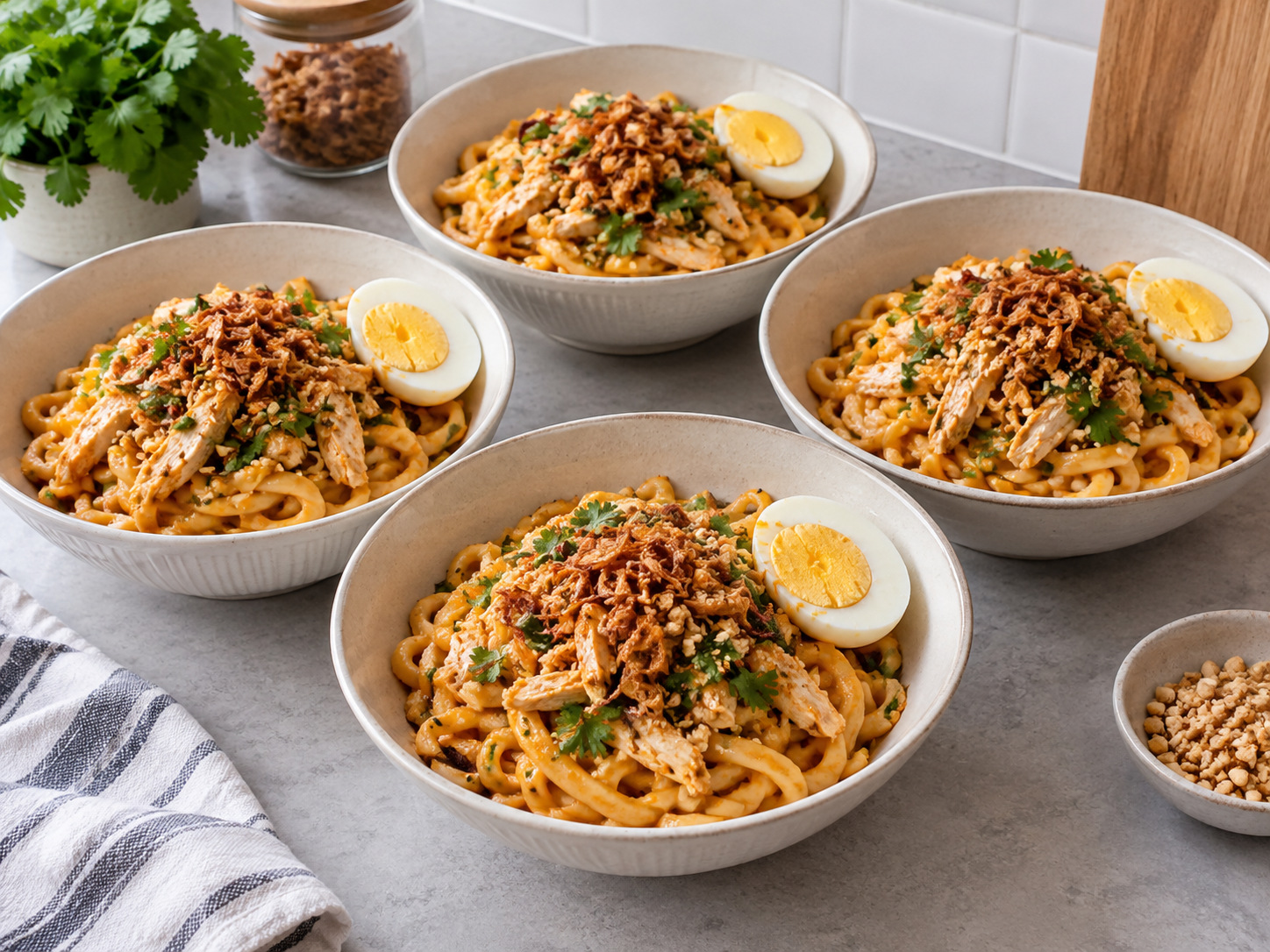 Salad Mi Beras Nan Gyi Thoke — Bagi ke empat mangkuk