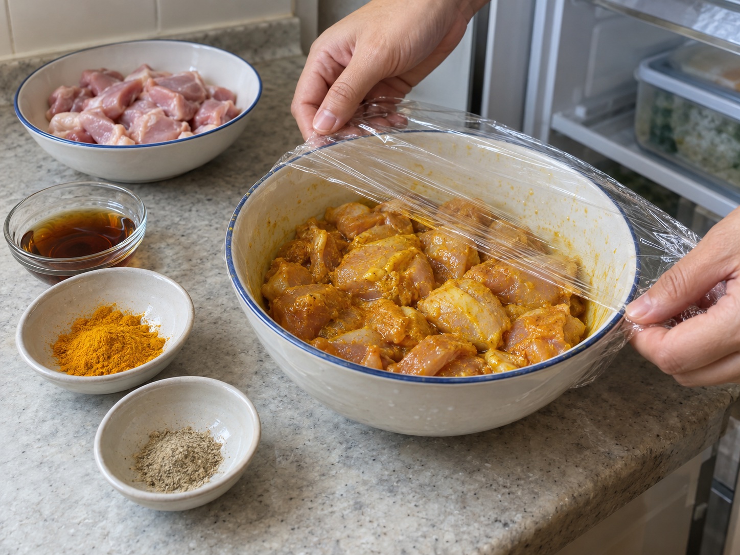 Burmese Coconut Chicken Noodles — Hiwain at i-marinate ang manok