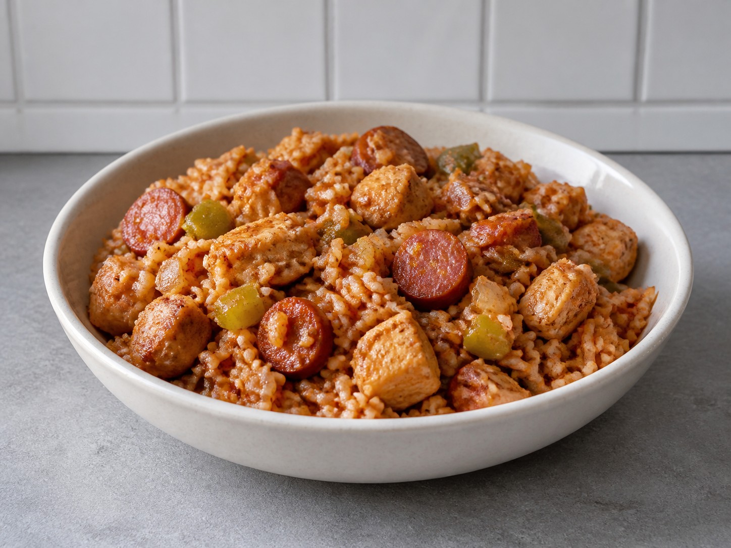 Cajun Jambalaya na may Manok at Sosis — finished dish