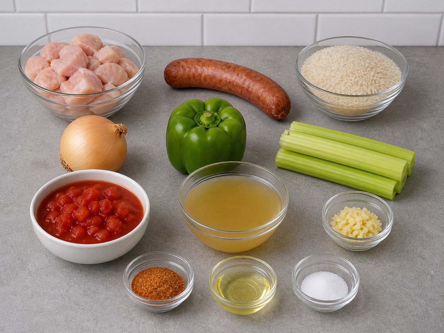 Cajun Jambalaya na may Manok at Sosis — ingredients overview