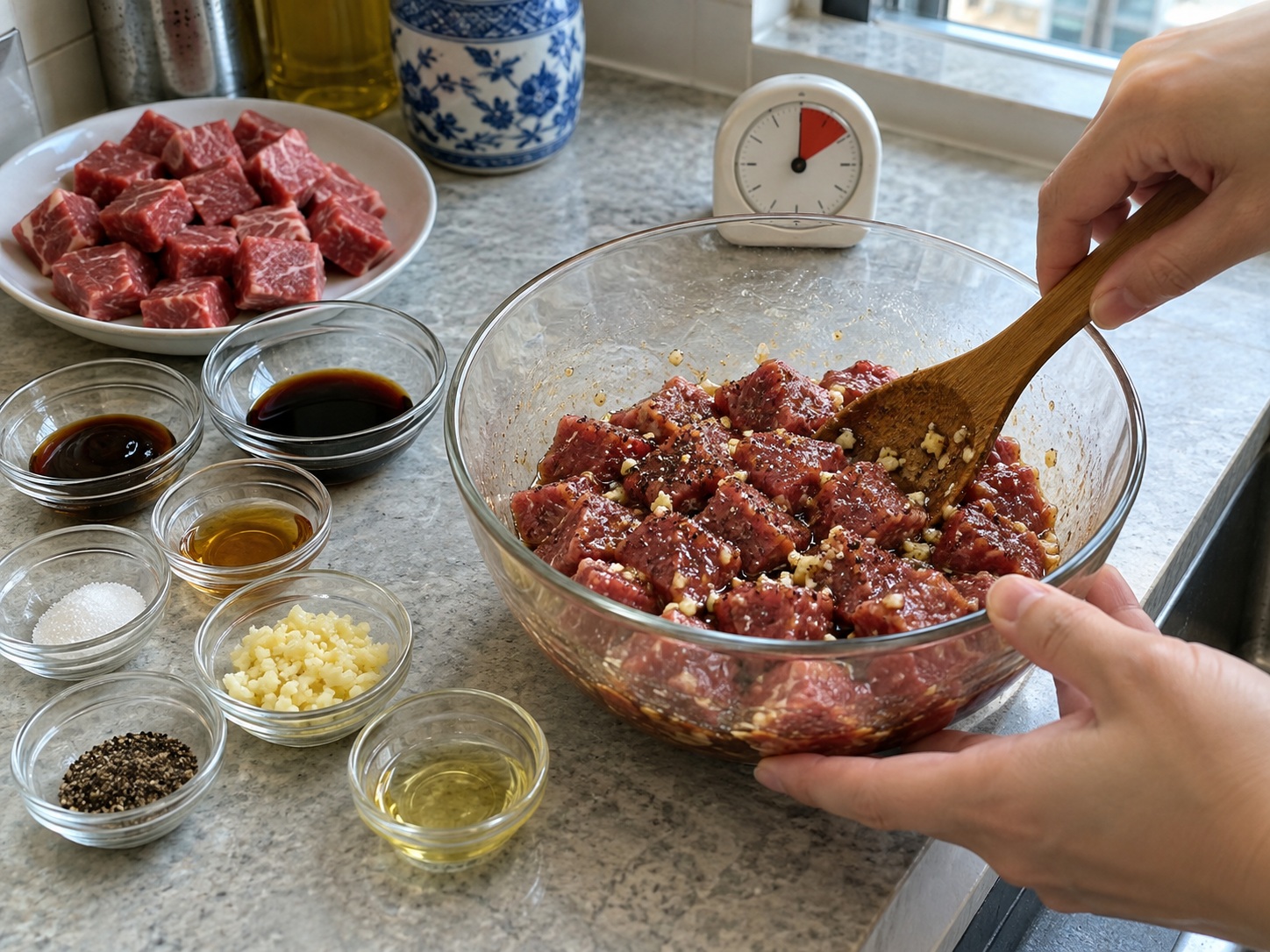 Lok Lak na Baka ng Cambodia — I-marinate nang maikli