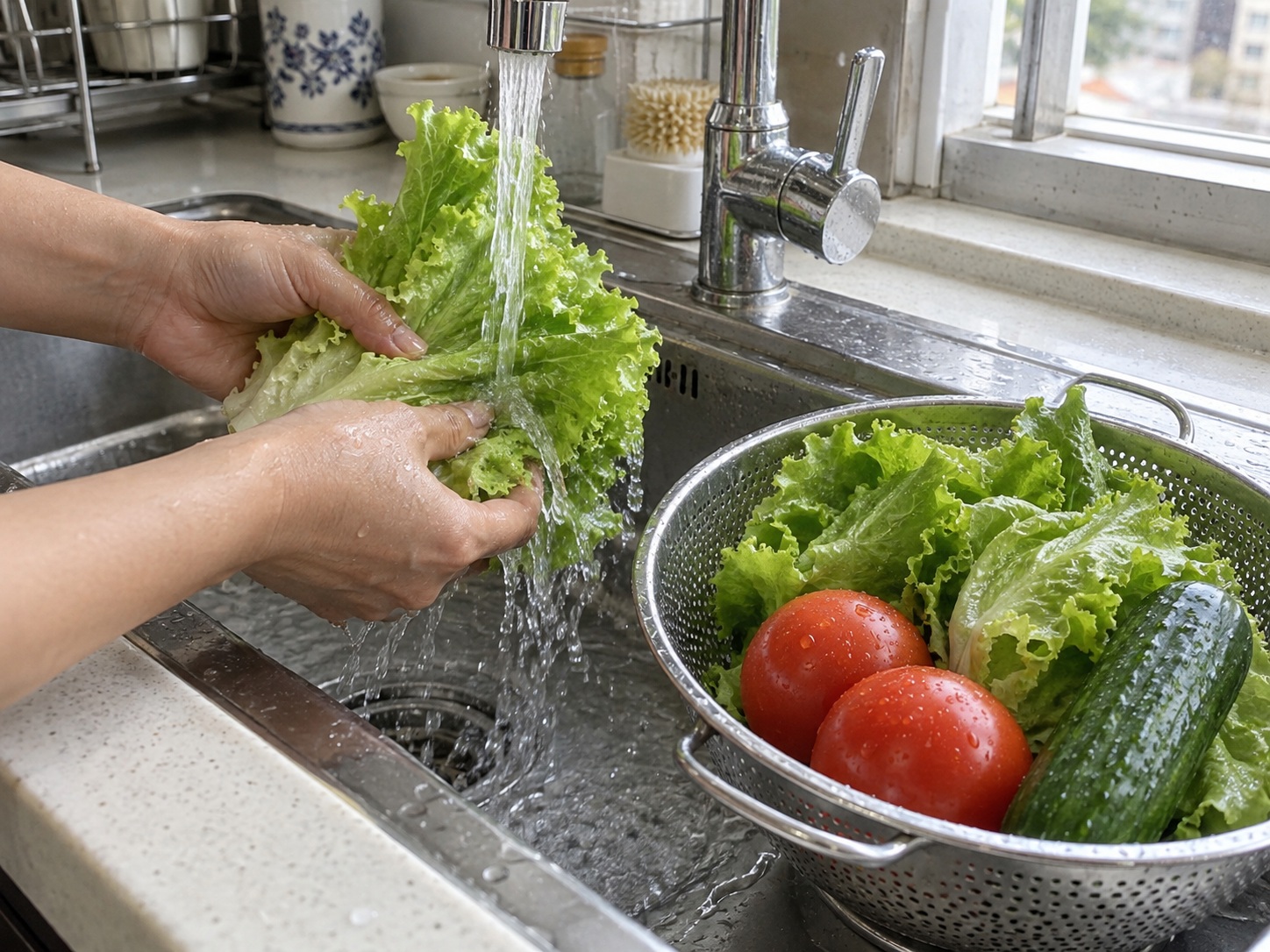 Lok Lak na Baka ng Cambodia — Hugasan at patuluin ang salad