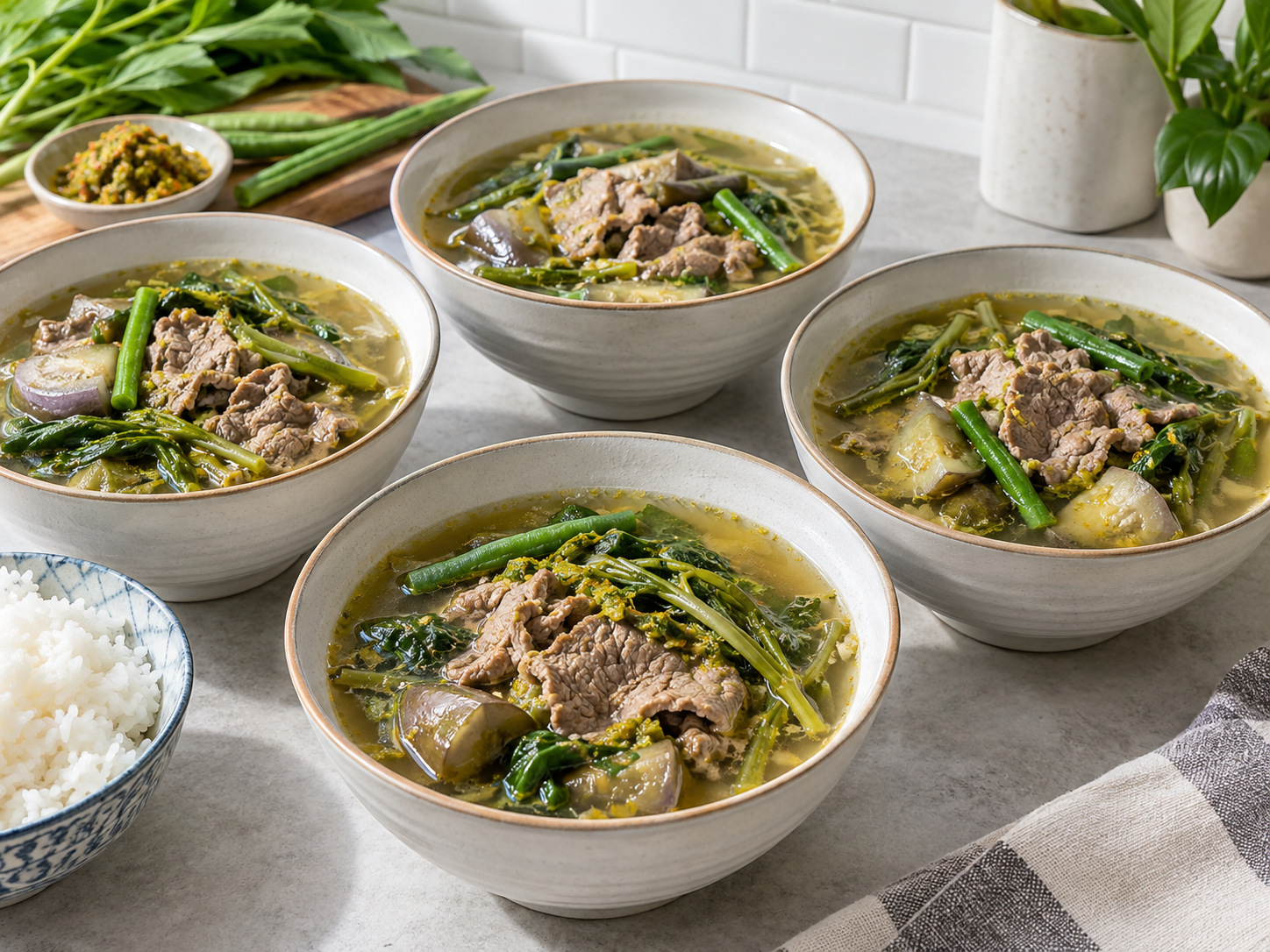 Cambodian Samlor Machu Kreung Sour Beef Soup — finished dish