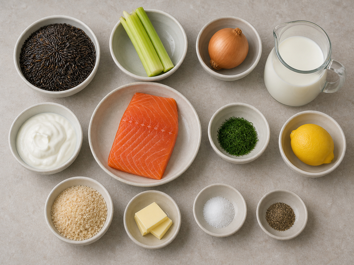 Canadian Salmon at Wild Rice Casserole — ingredients overview