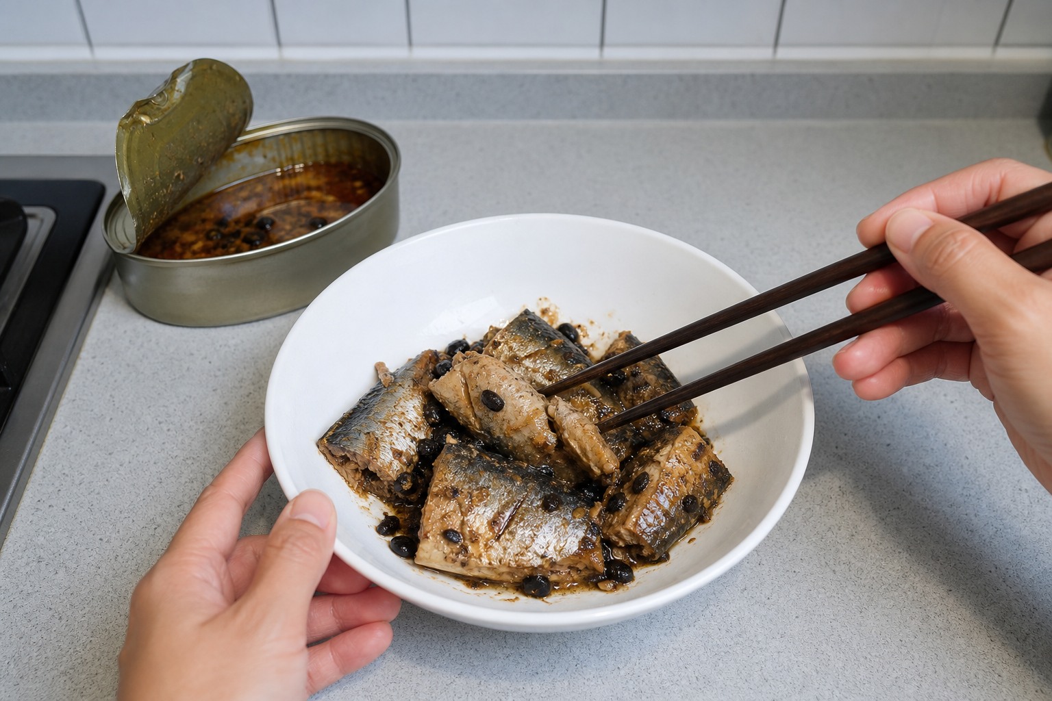豆豉鯪魚炒油麥菜:處理豆豉鯪魚