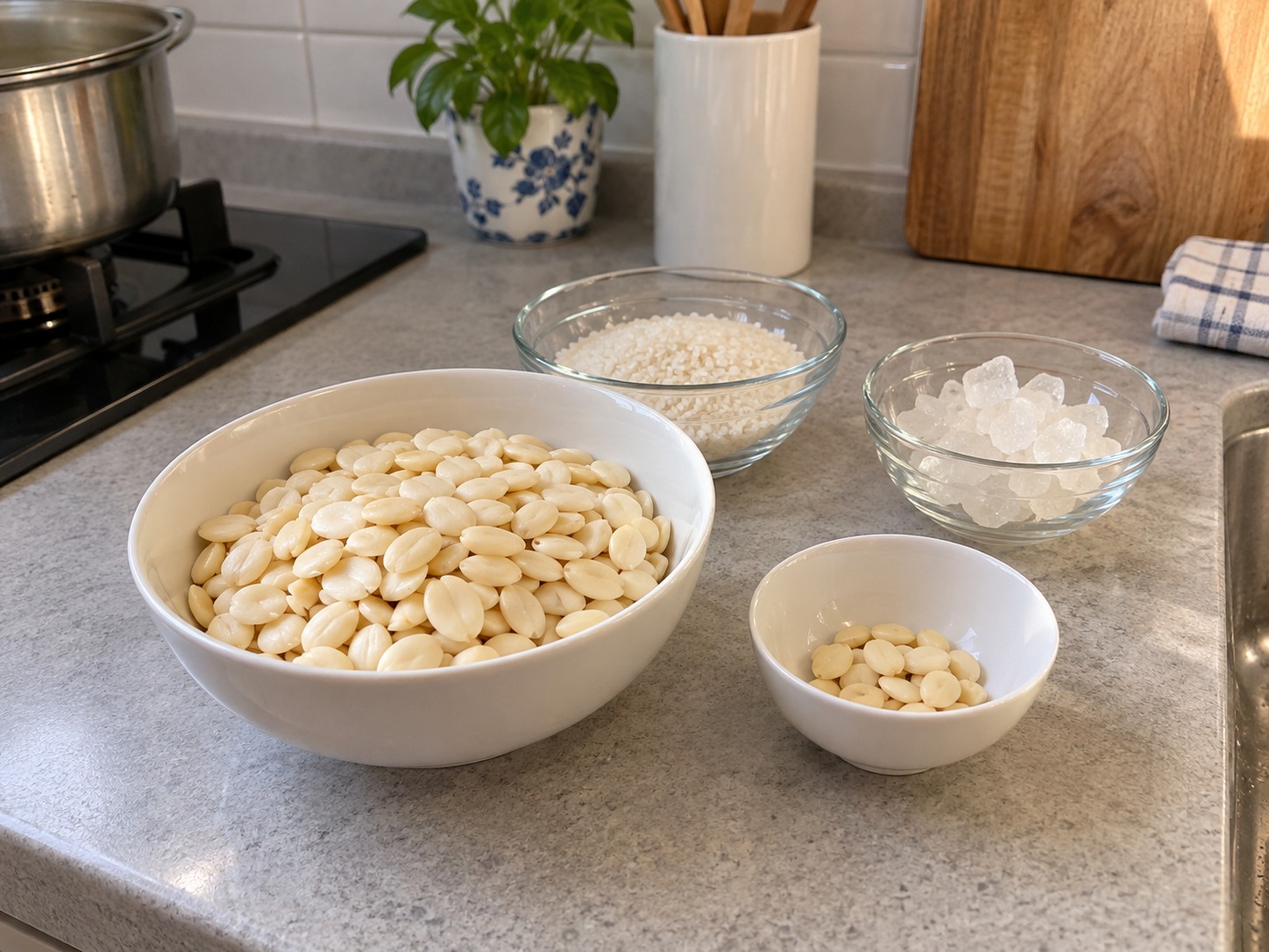 Cantonese Apricot Kernel Sweet Soup — ingredients