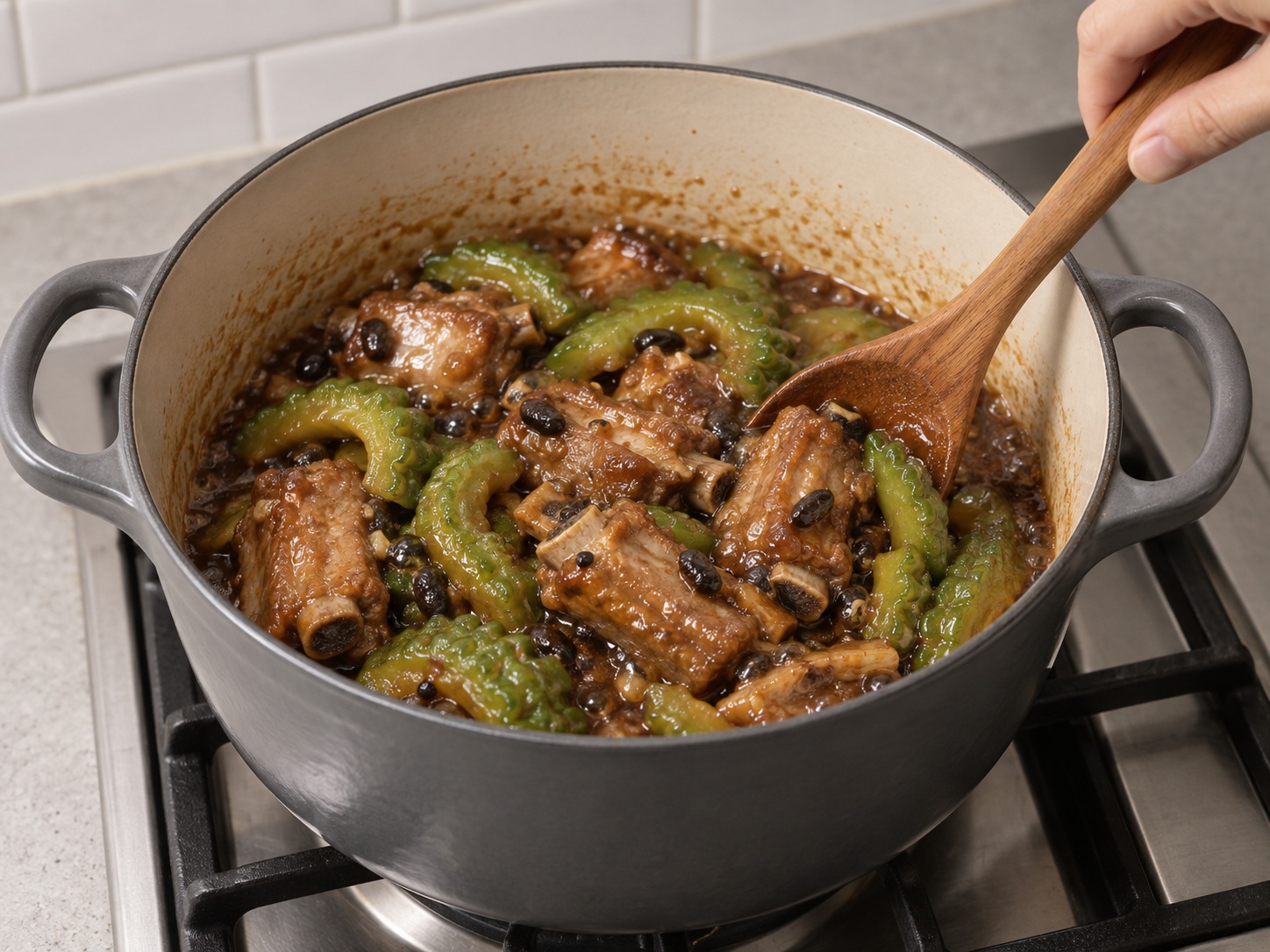 Semur Iga Babi dan Pare ala Kanton — Kentalkan saus