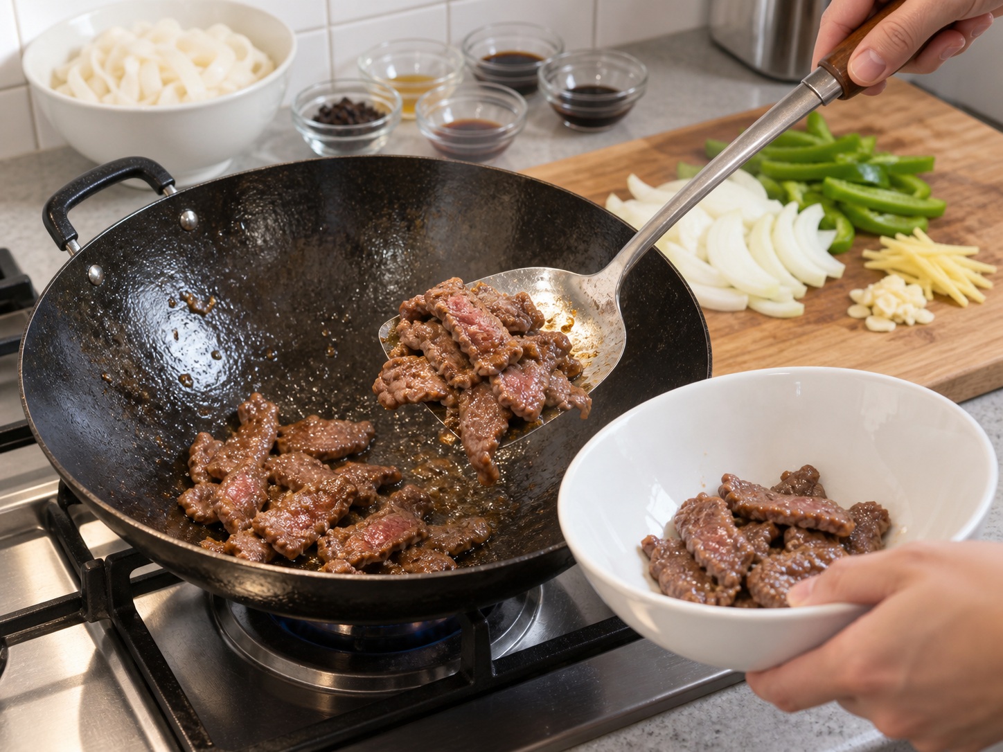 Cantonese Black Bean Beef Rice Noodles — Turn the beef