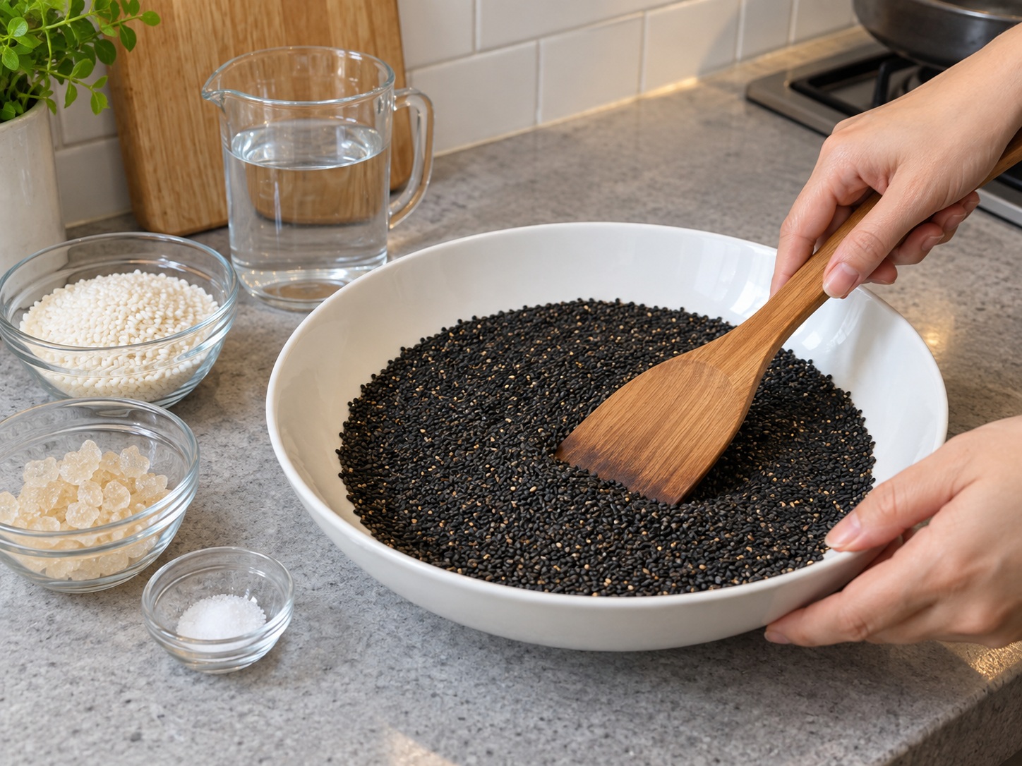 Sup Manis Wijen Hitam ala Kanton — Dinginkan wijen