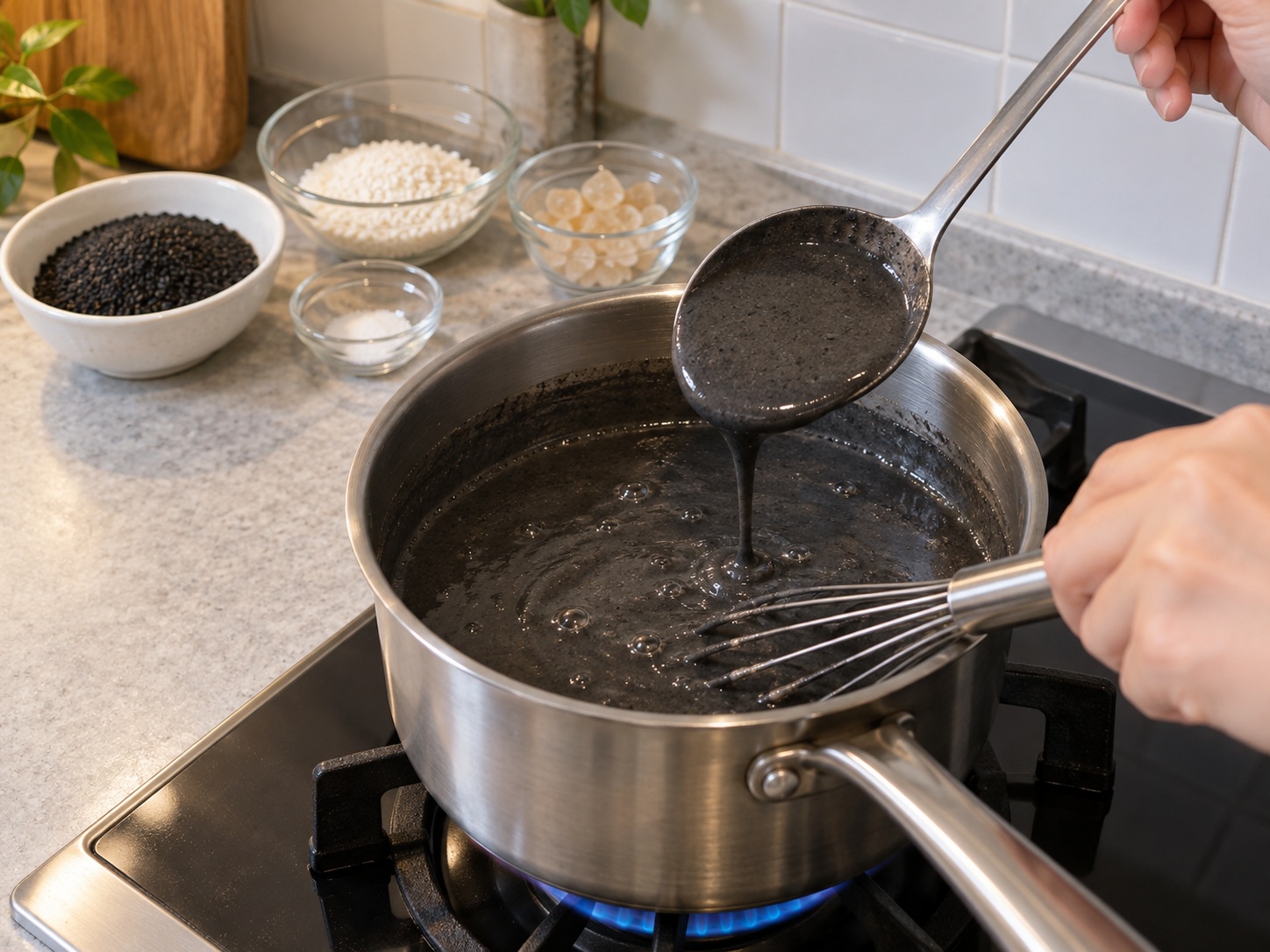 Sup Manis Wijen Hitam ala Kanton — Masak hingga halus