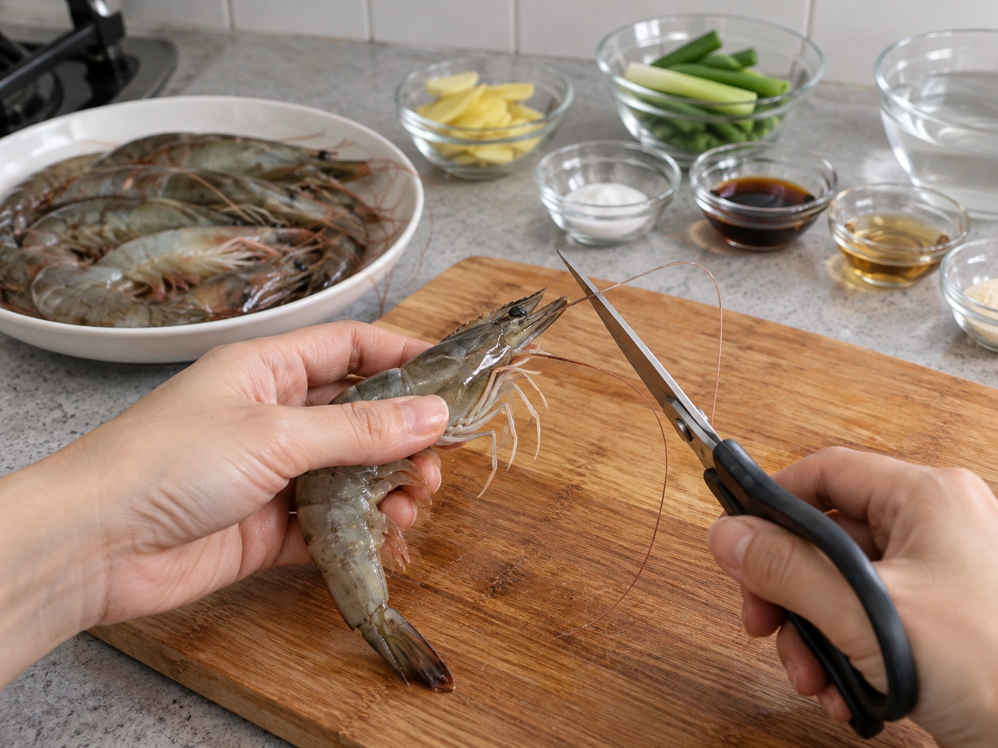 Udang Rebus ala Kanton — Gunting sungut