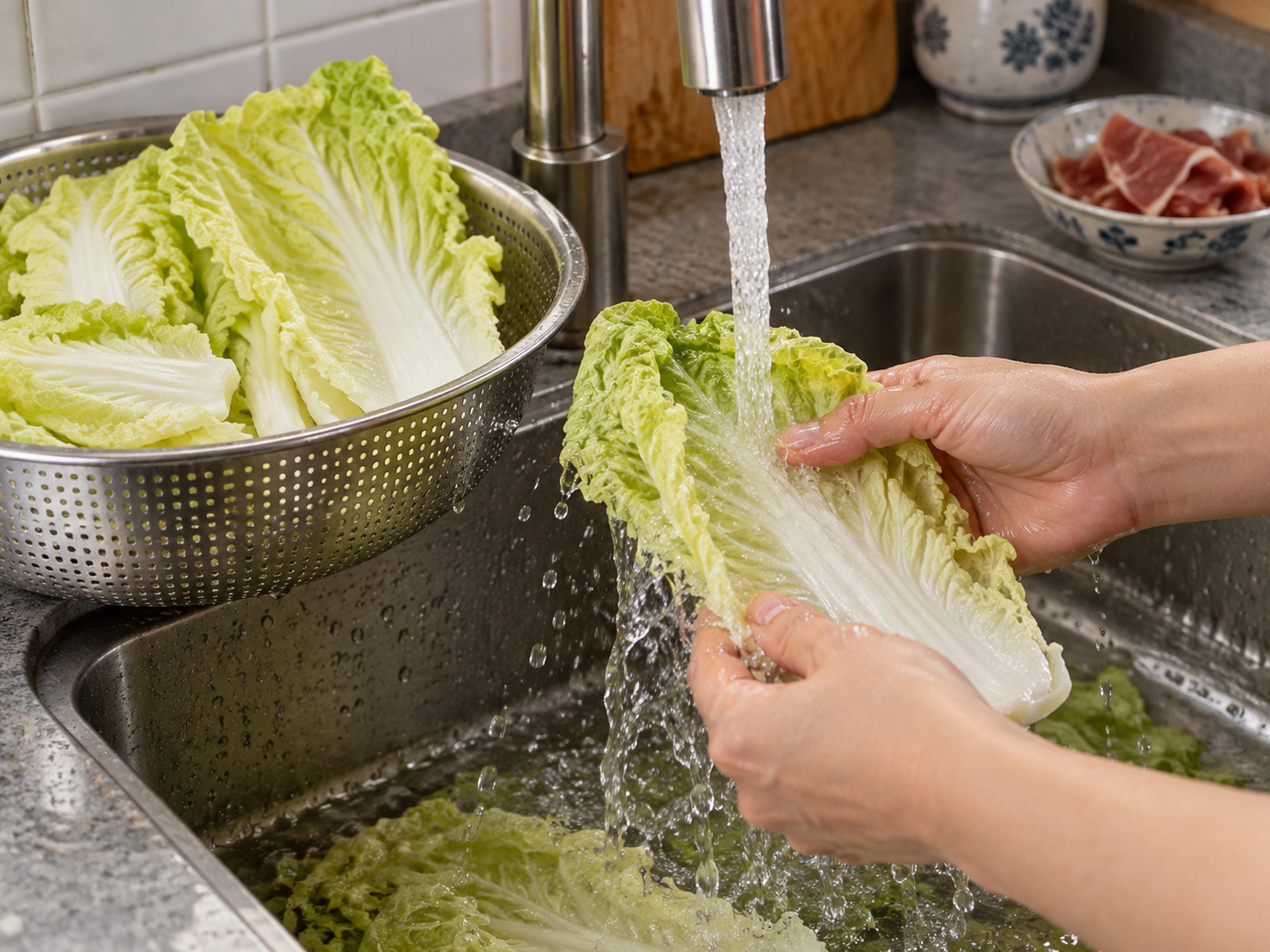 Cantonese Braised Napa Cabbage na may Jinhua Ham — Hugasan ang cabbage