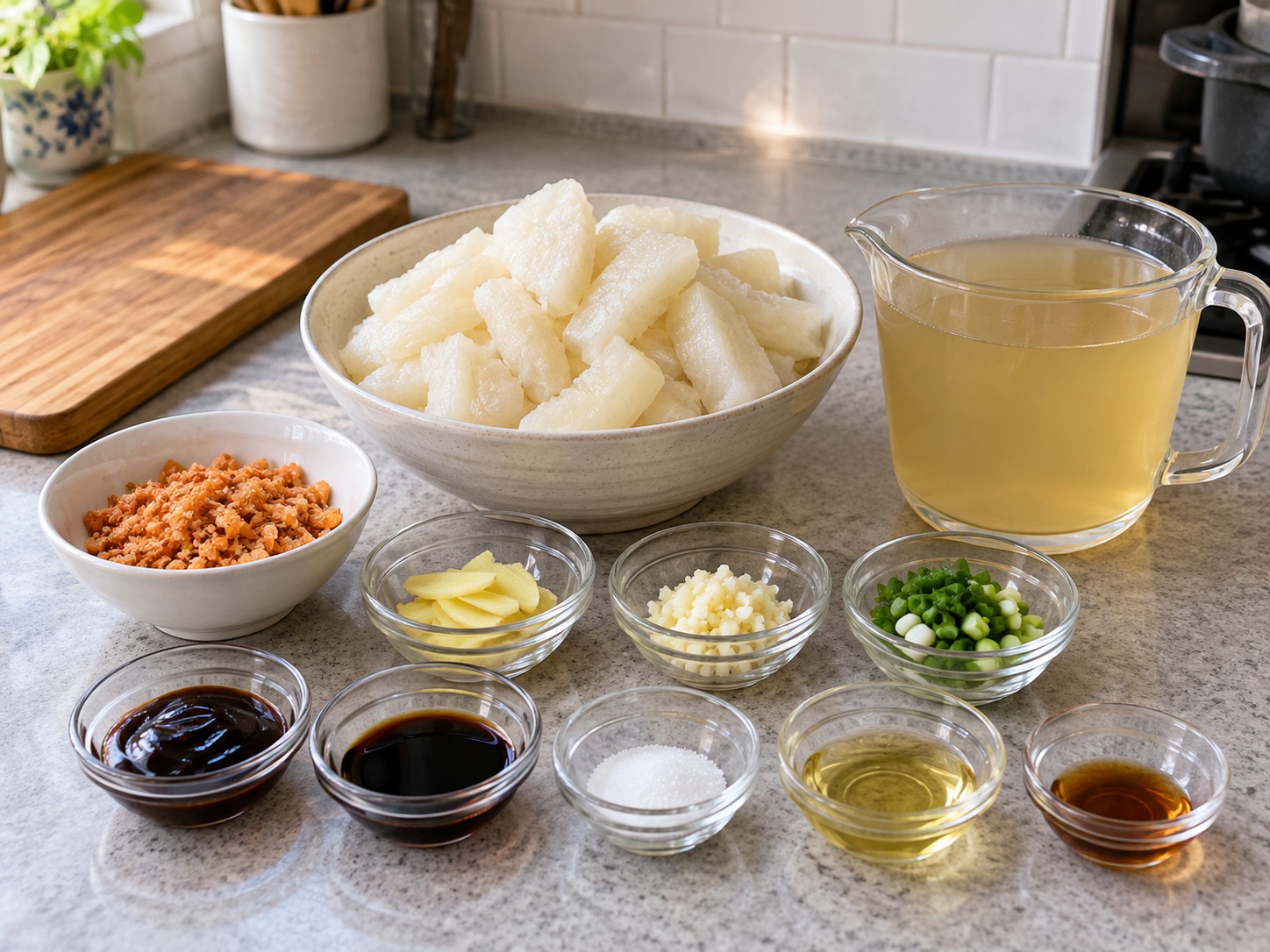 Cantonese Braised Pomelo Pith na may Shrimp Roe — mga sangkap