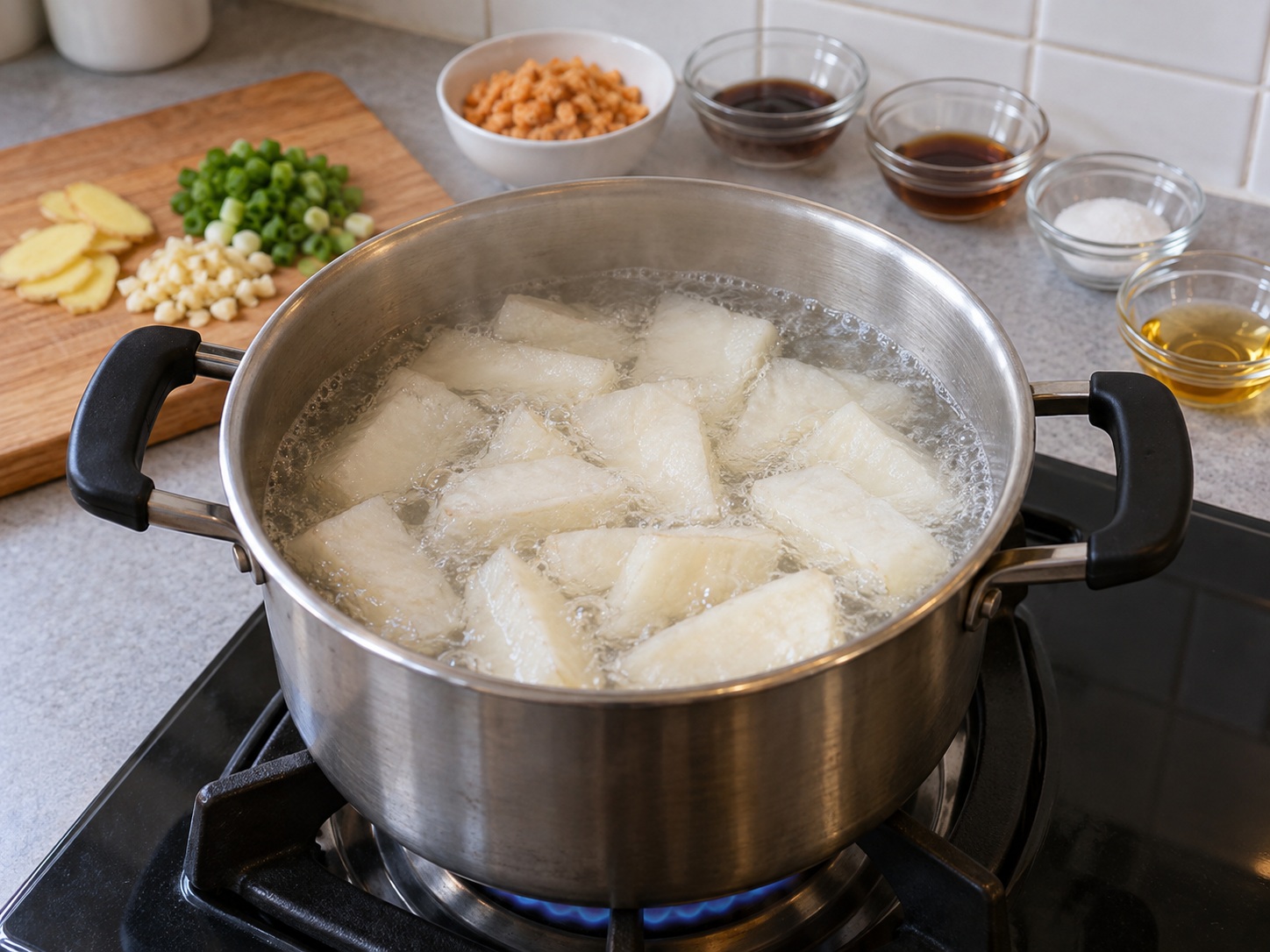 Cantonese Braised Pomelo Pith na may Shrimp Roe — Pakuluan nang una