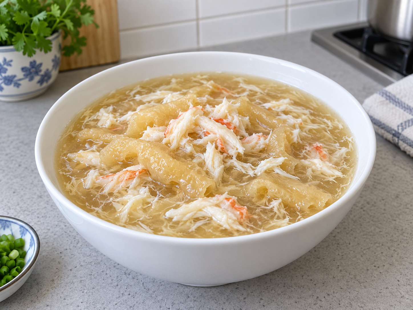 Cantonese Crab Meat and Fish Maw Thick Soup — finished dish