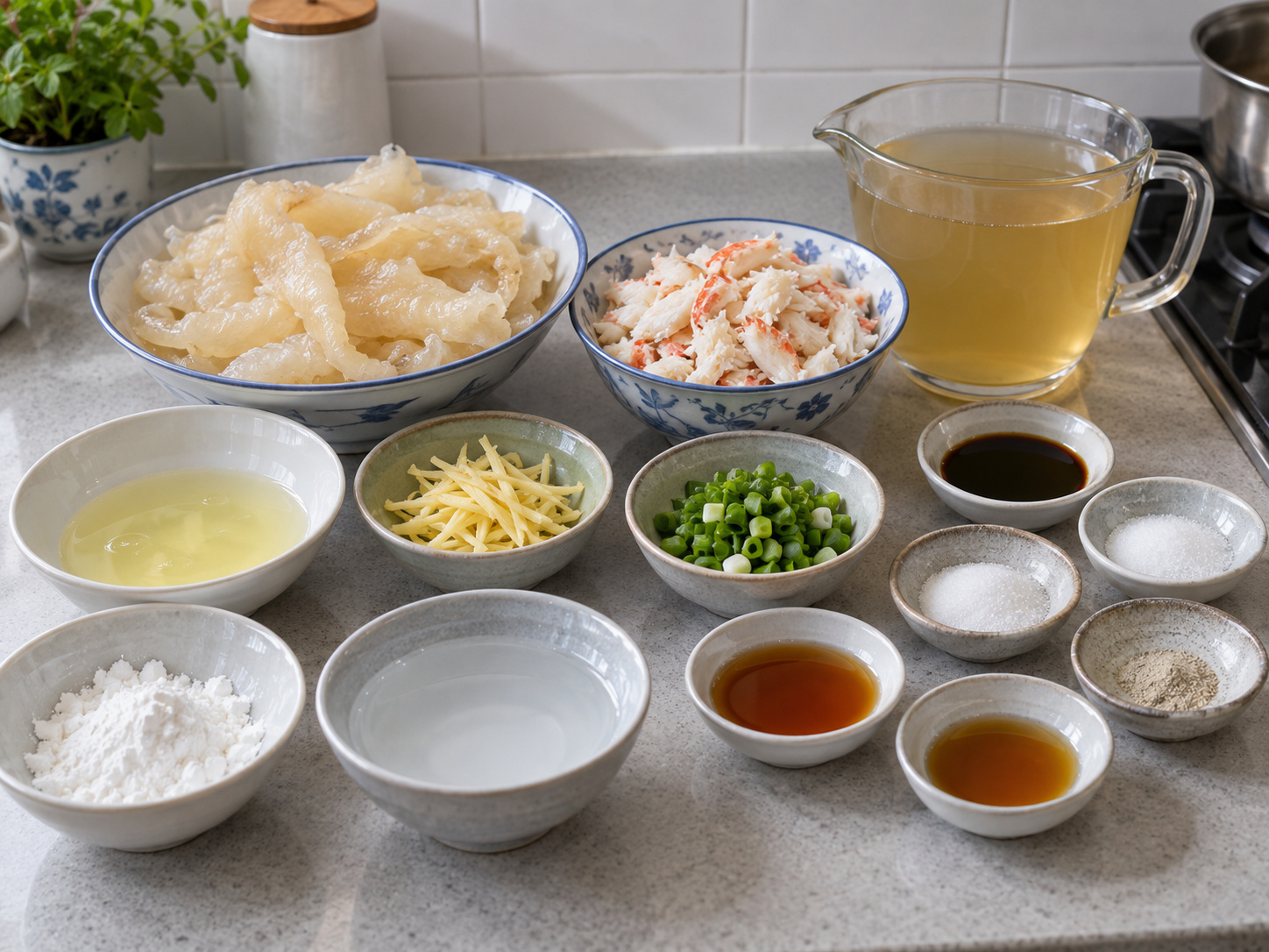 Cantonese Crab Meat and Fish Maw Thick Soup — ingredients