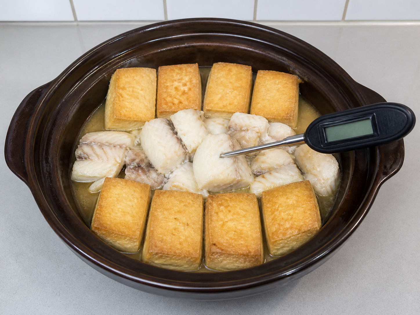 Clay Pot Ikan Fillet dan Tahu Kanton — Periksa ikan
