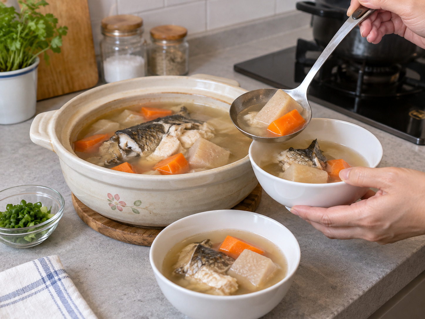 廣東粉葛鯪魚湯 — 完成圖