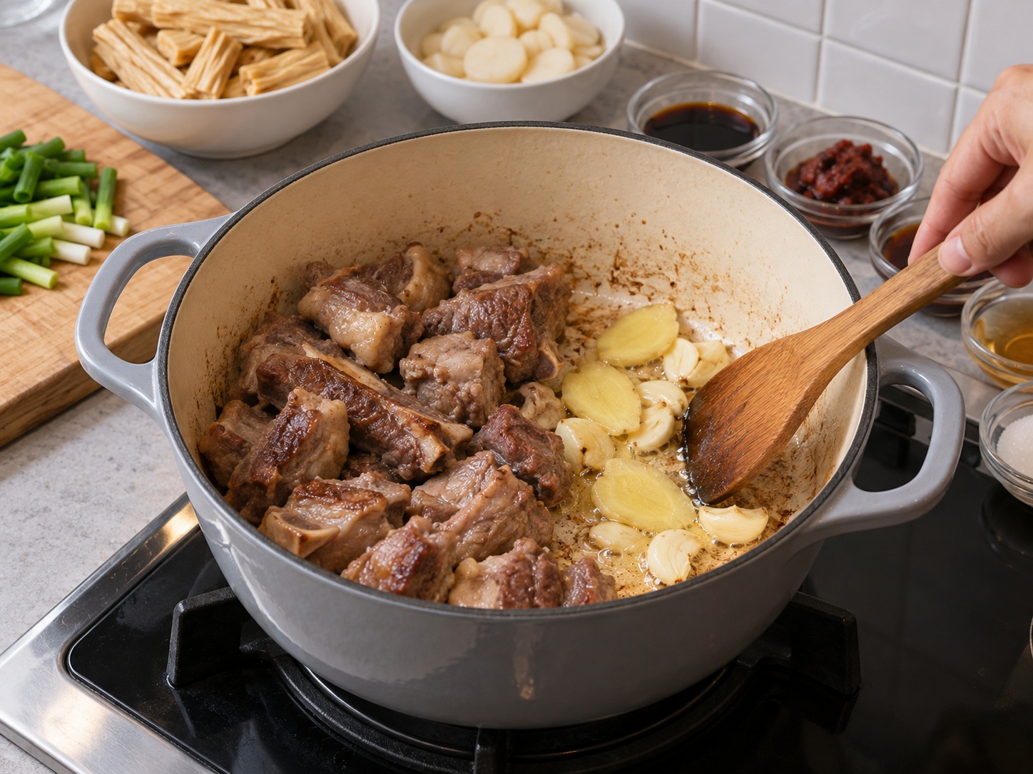 Cantonese Lamb Brisket at Bean Curd Sheet Pot — Igisa ang luya at bawang