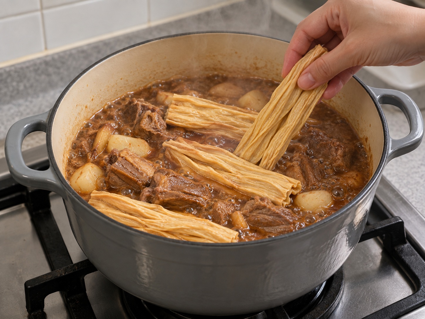 Cantonese Lamb Brisket at Bean Curd Sheet Pot — Ilagay ang bean curd sticks