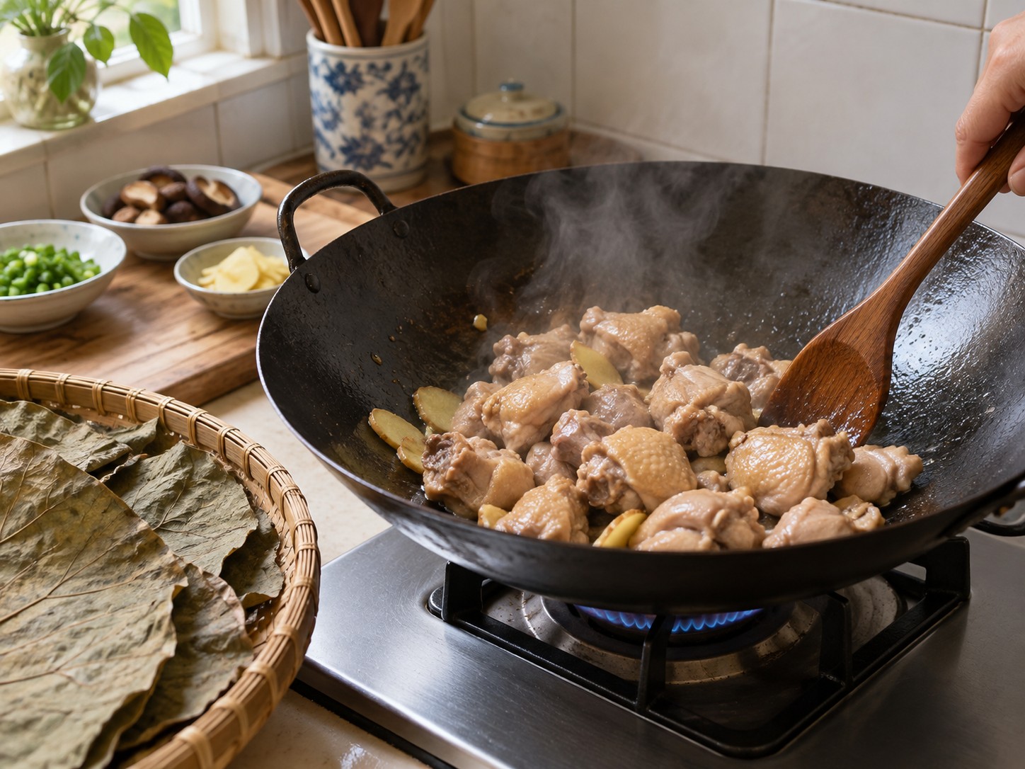Cantonese Lotus Leaf Glutinous Rice Chicken — Lutuin ang chicken