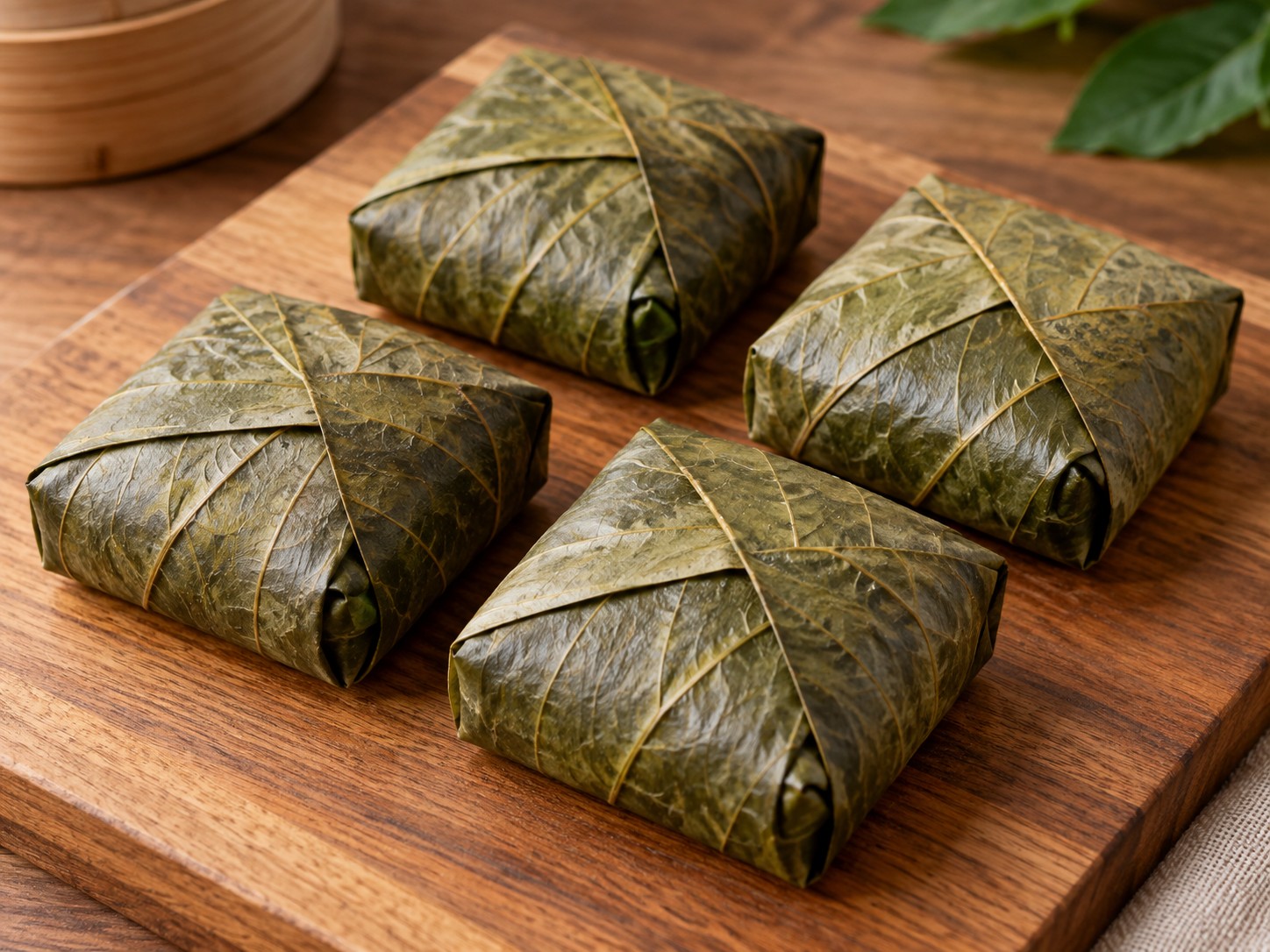 Cantonese Lotus Leaf Glutinous Rice Chicken — Tiklupin ang parcels