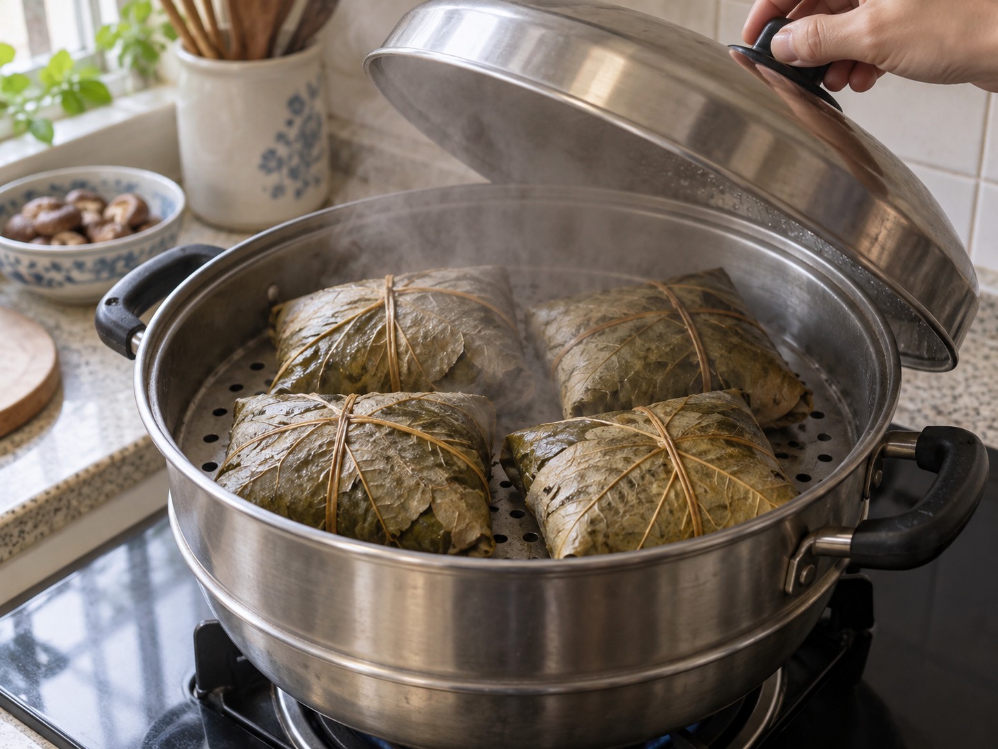 Cantonese Lotus Leaf Glutinous Rice Chicken — I-steam ang parcels