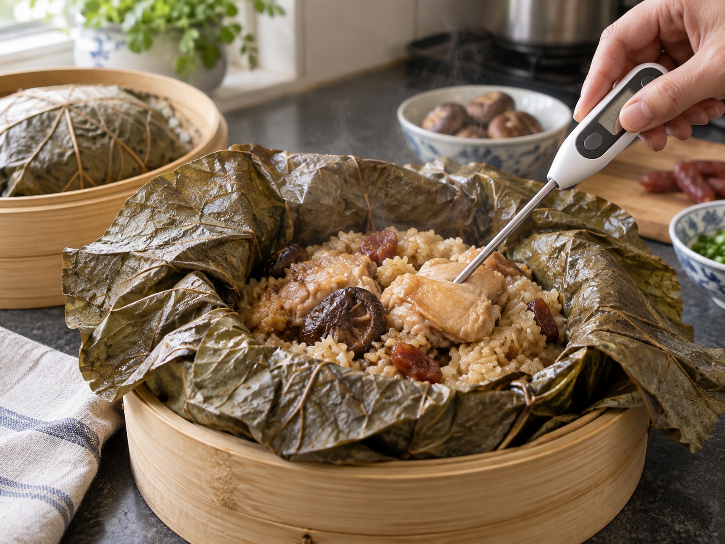 Cantonese Lotus Leaf Glutinous Rice Chicken — Suriin at ihain