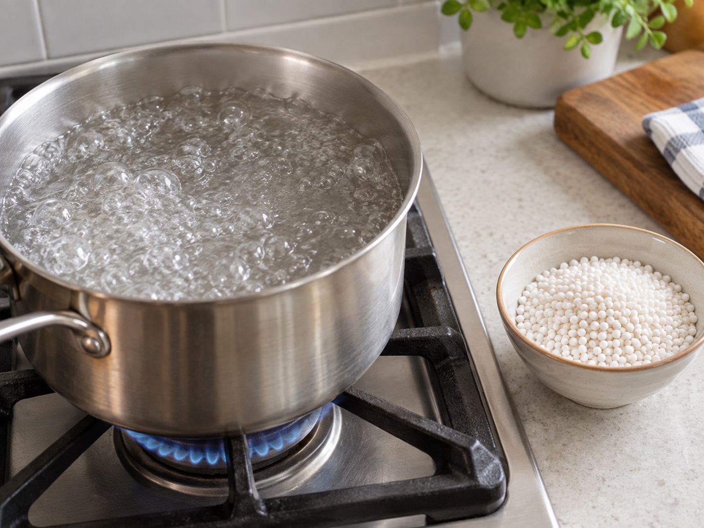 Hong Kong Mango Pomelo Sago — Boil water